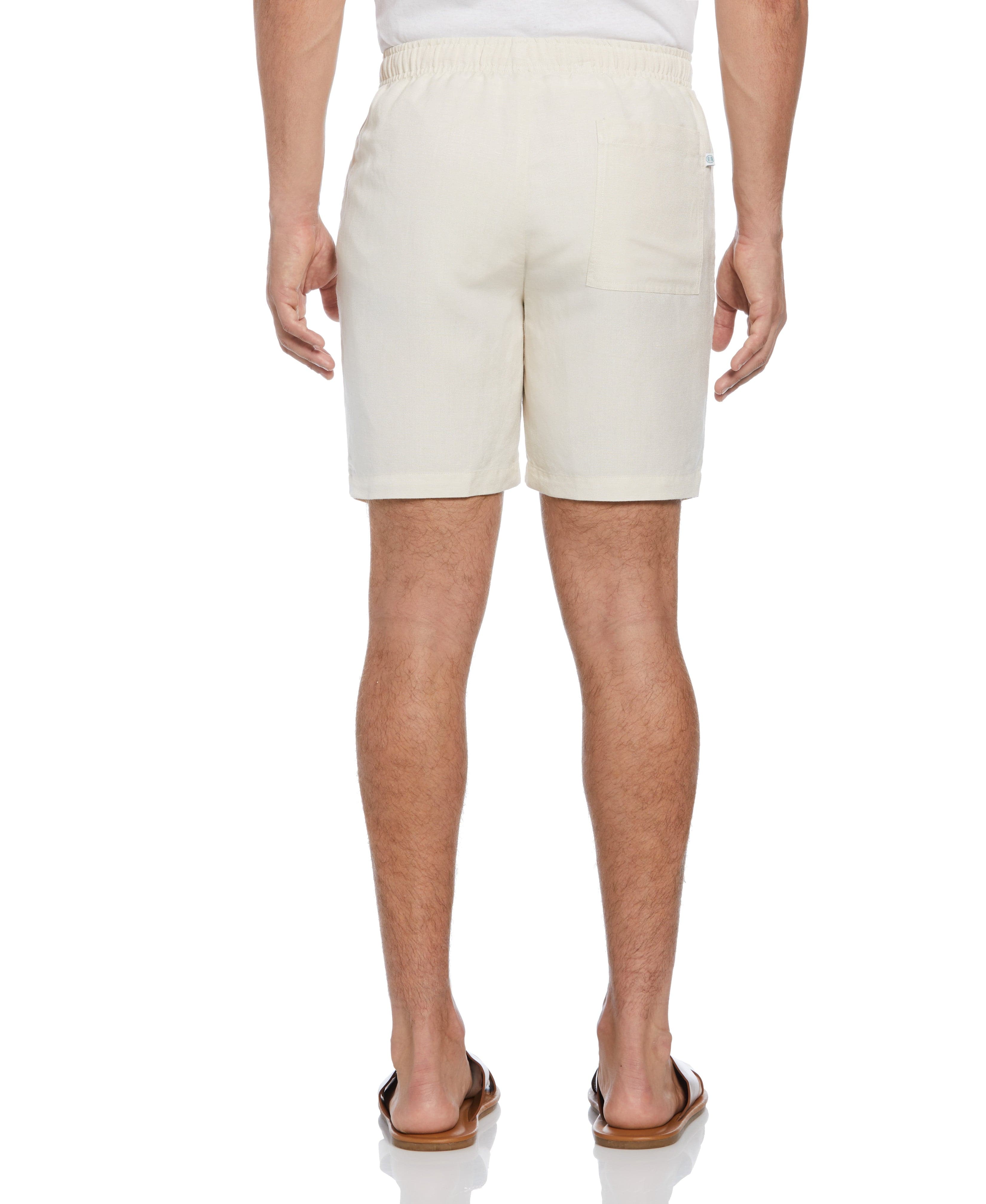 Linen-Blend Pull On Drawstring Shorts