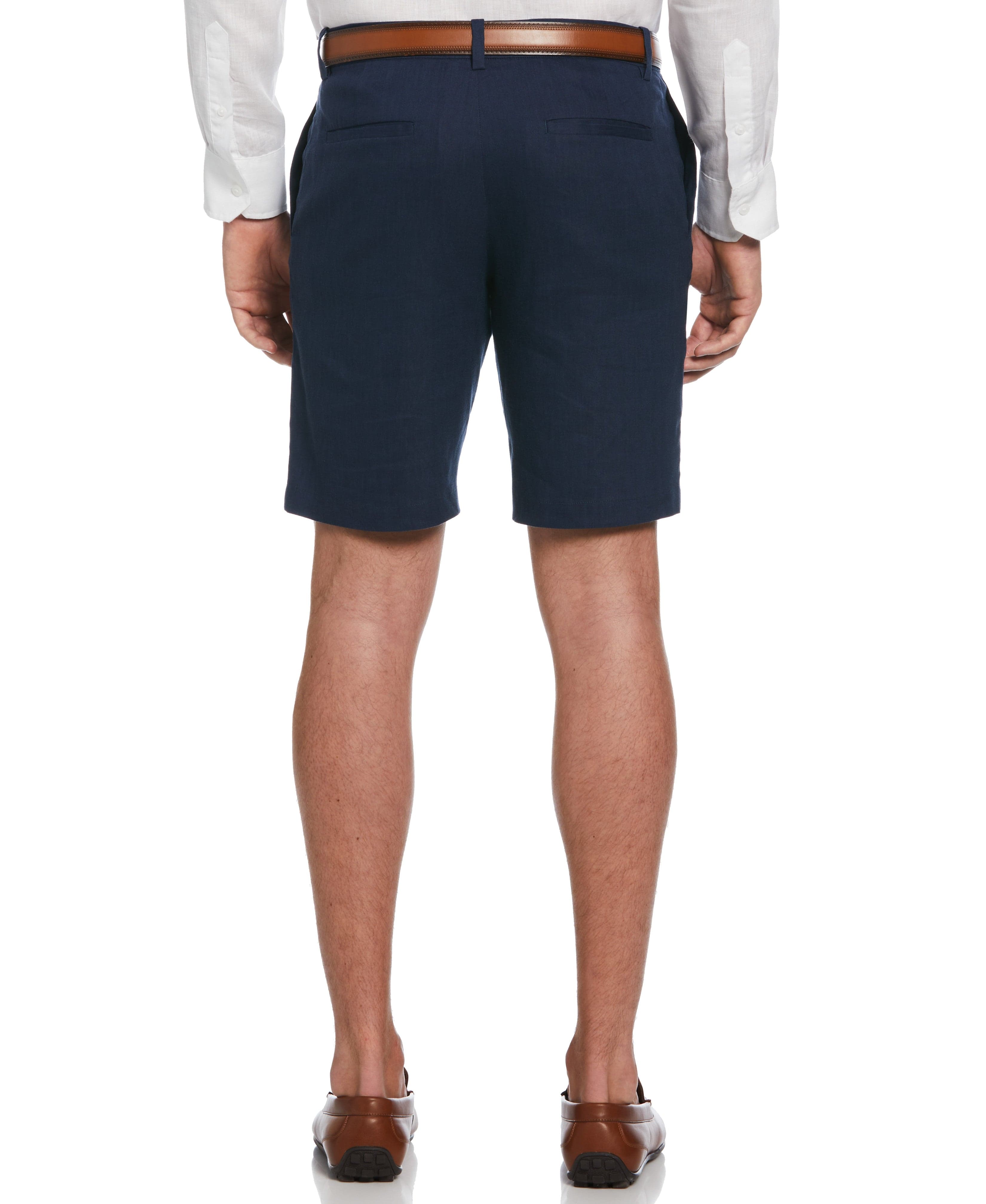 Linen-Blend Stretch Flat-Front Shorts