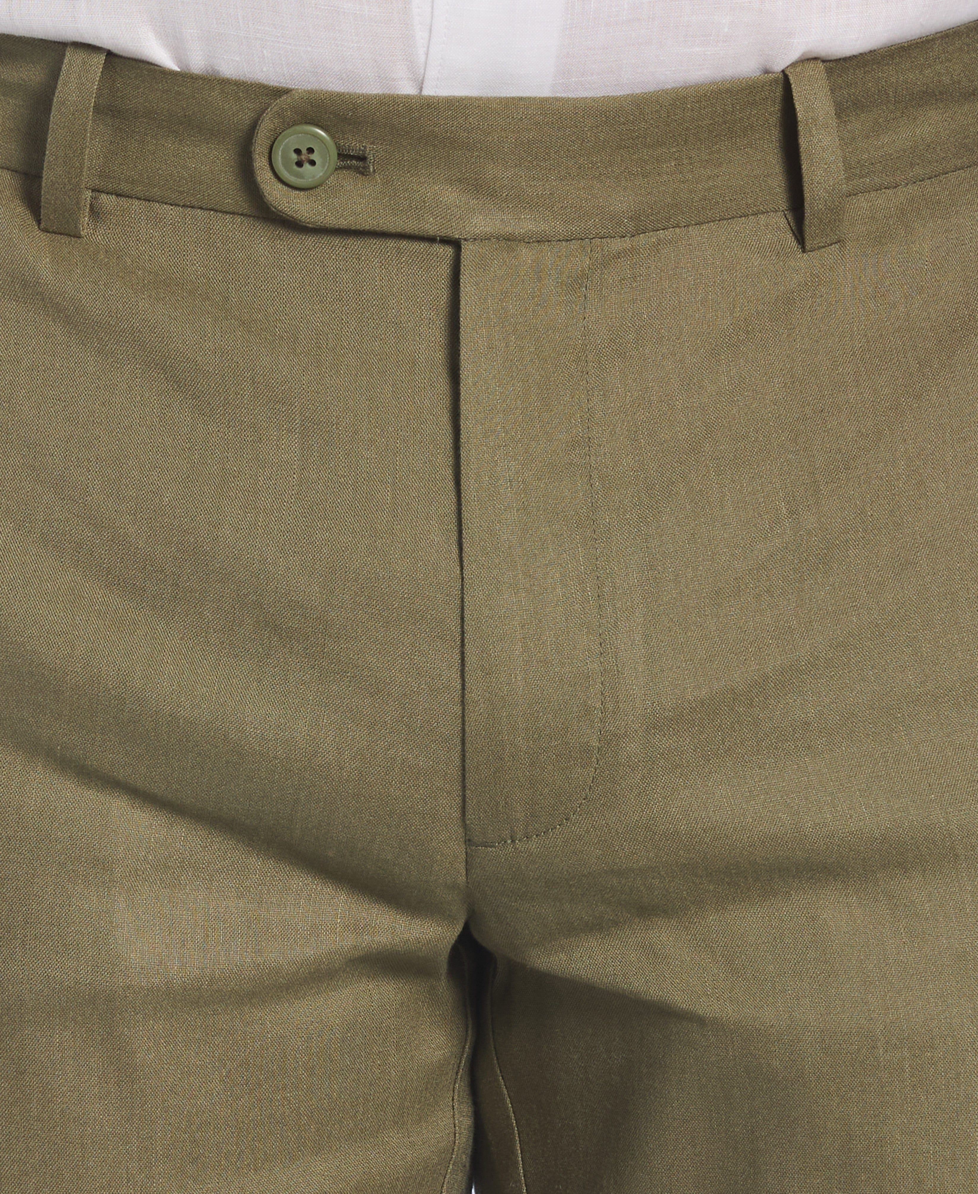 Linen-Blend Stretch Flat-Front Shorts