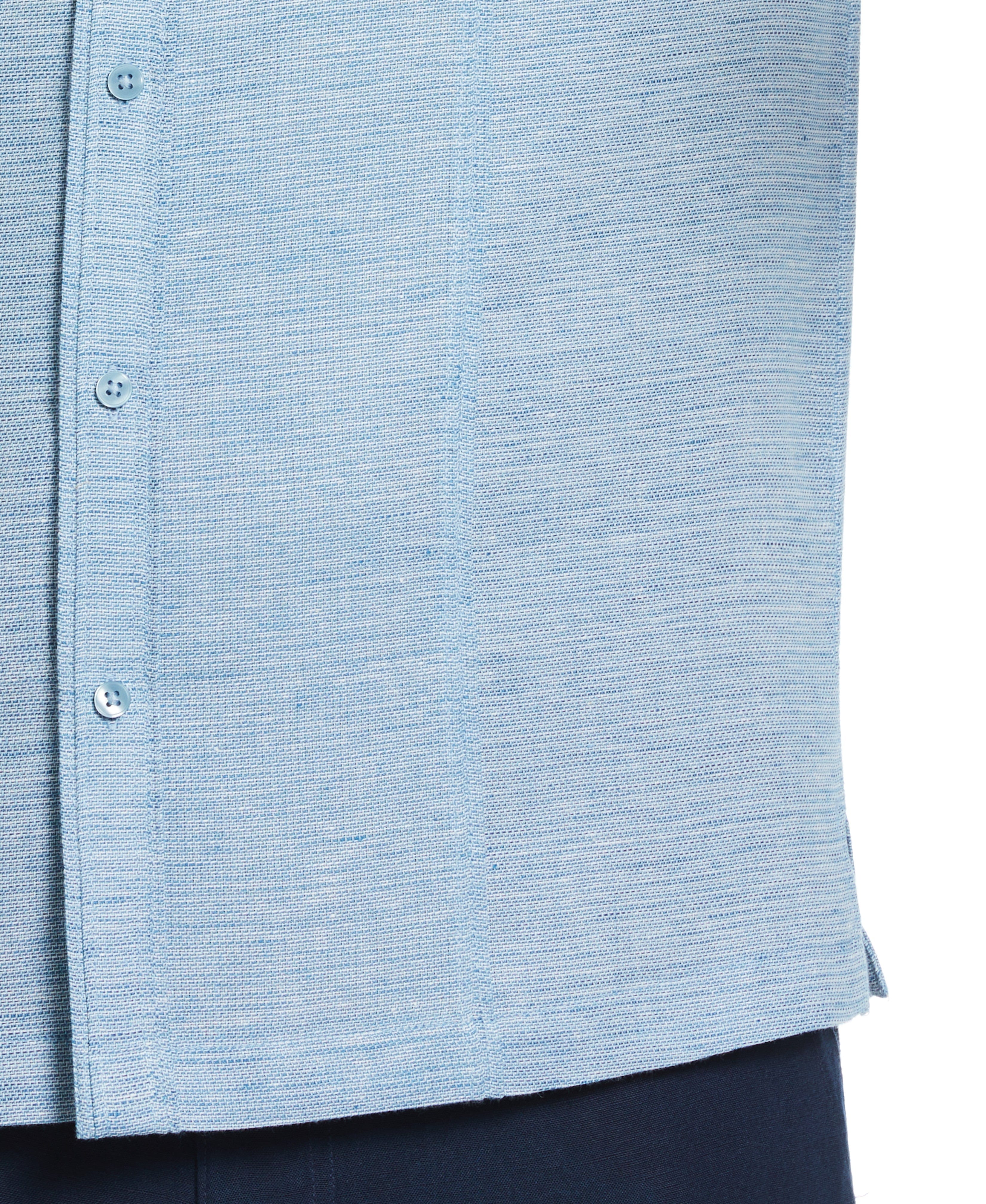 Linen Blend Tuck Panel Dobby Shirt
