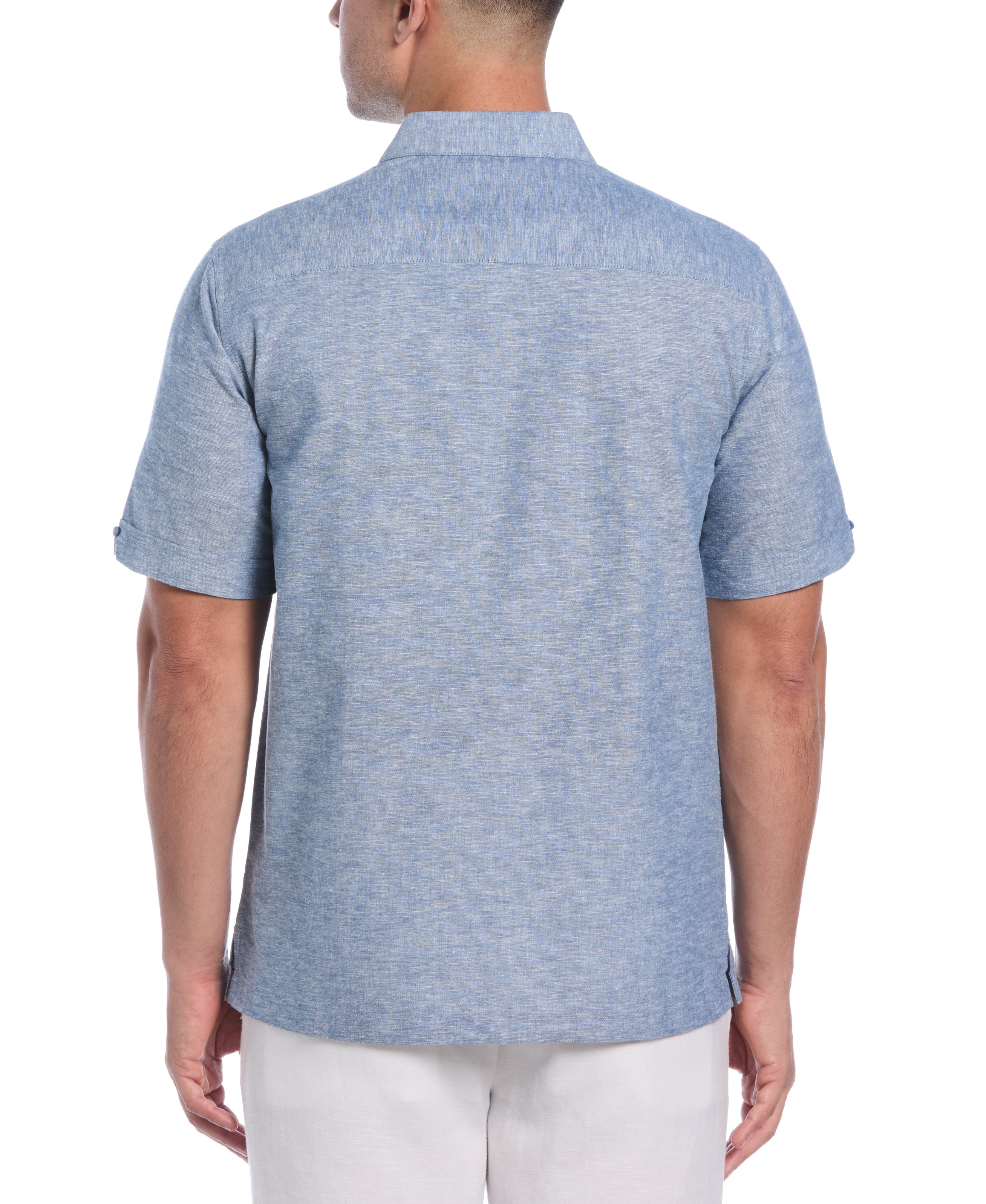 Linen Blend Tuck Panel Shirt