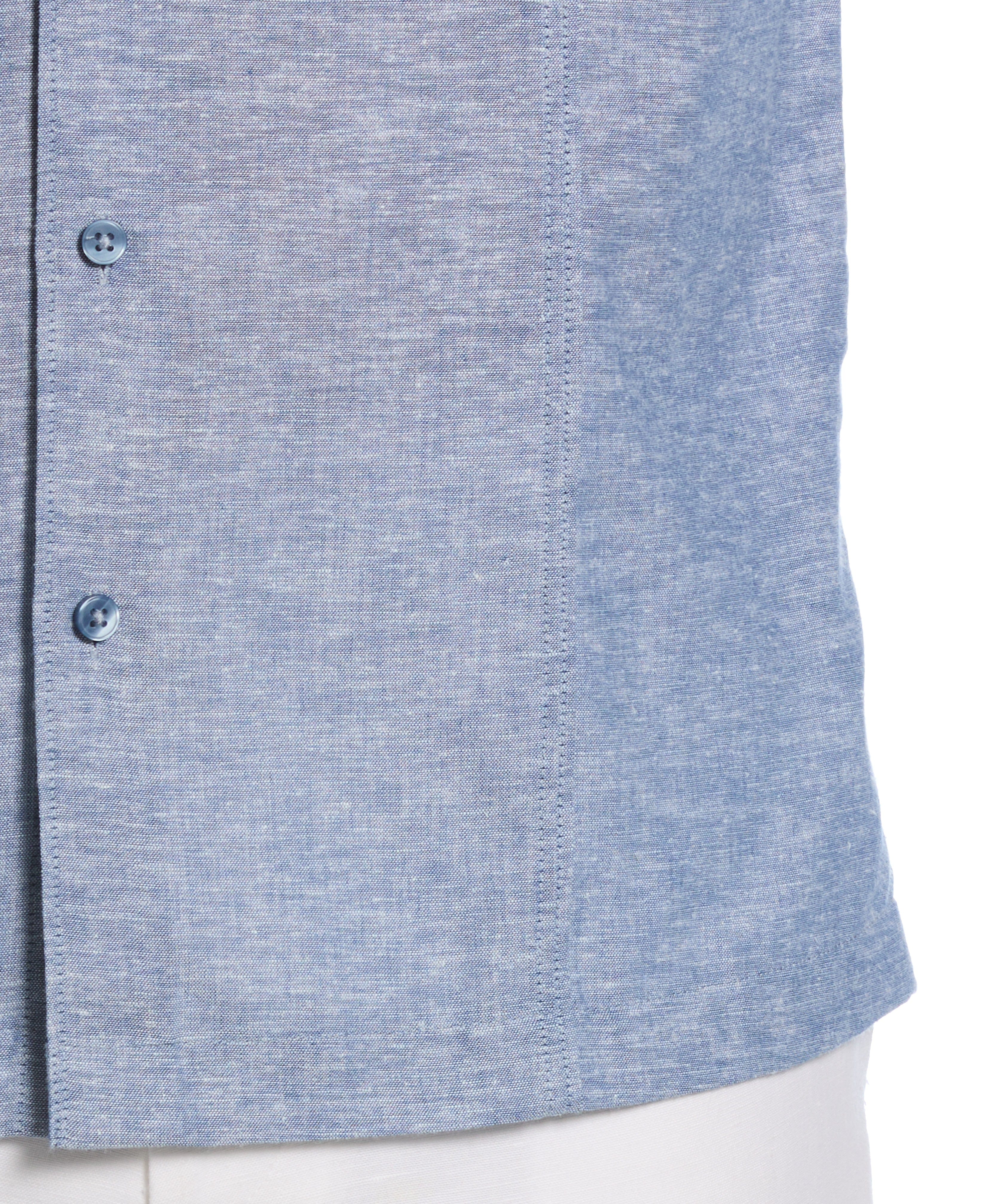 Linen Blend Tuck Panel Shirt