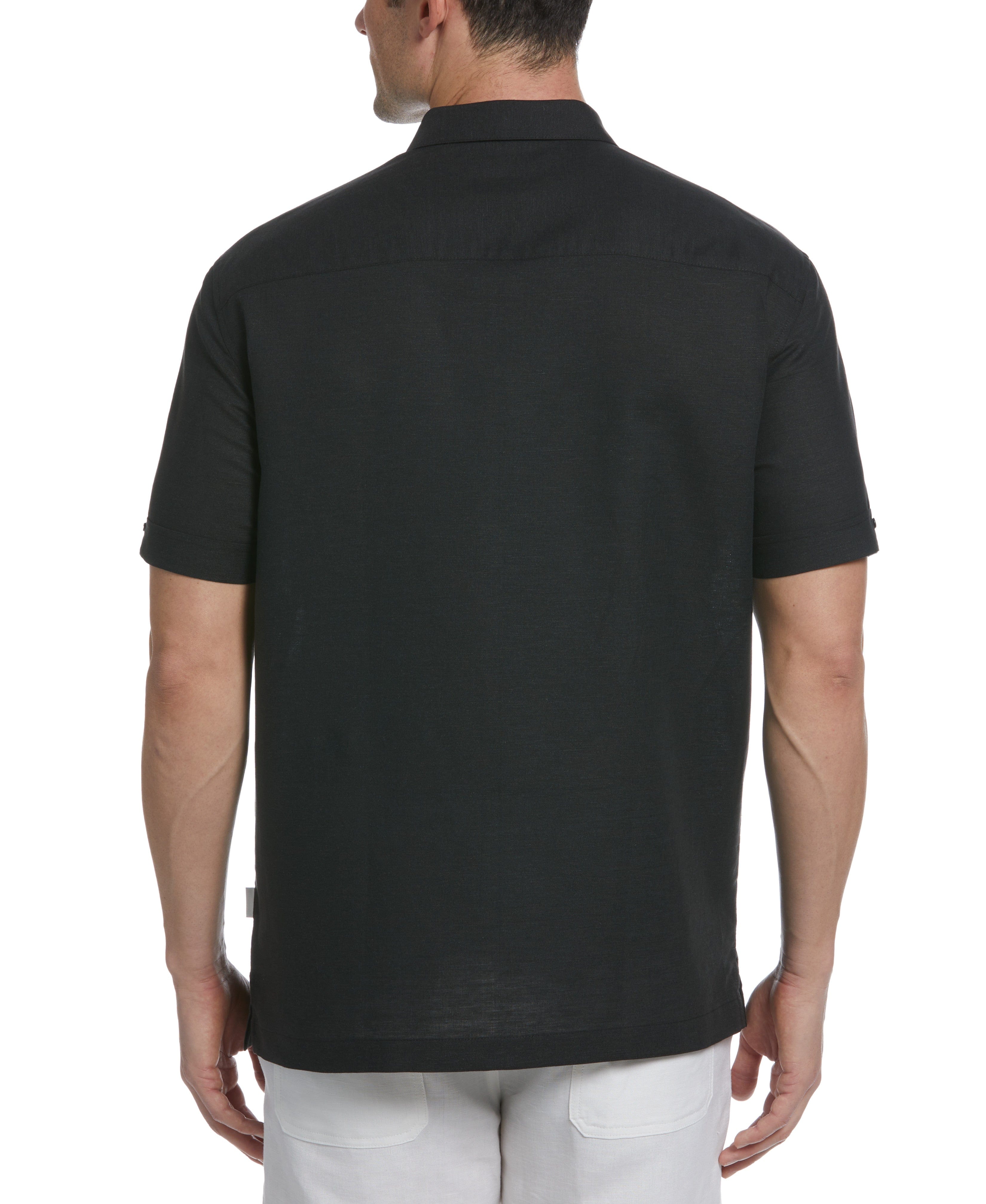 Linen Blend Yarn Dye Panel Shirt