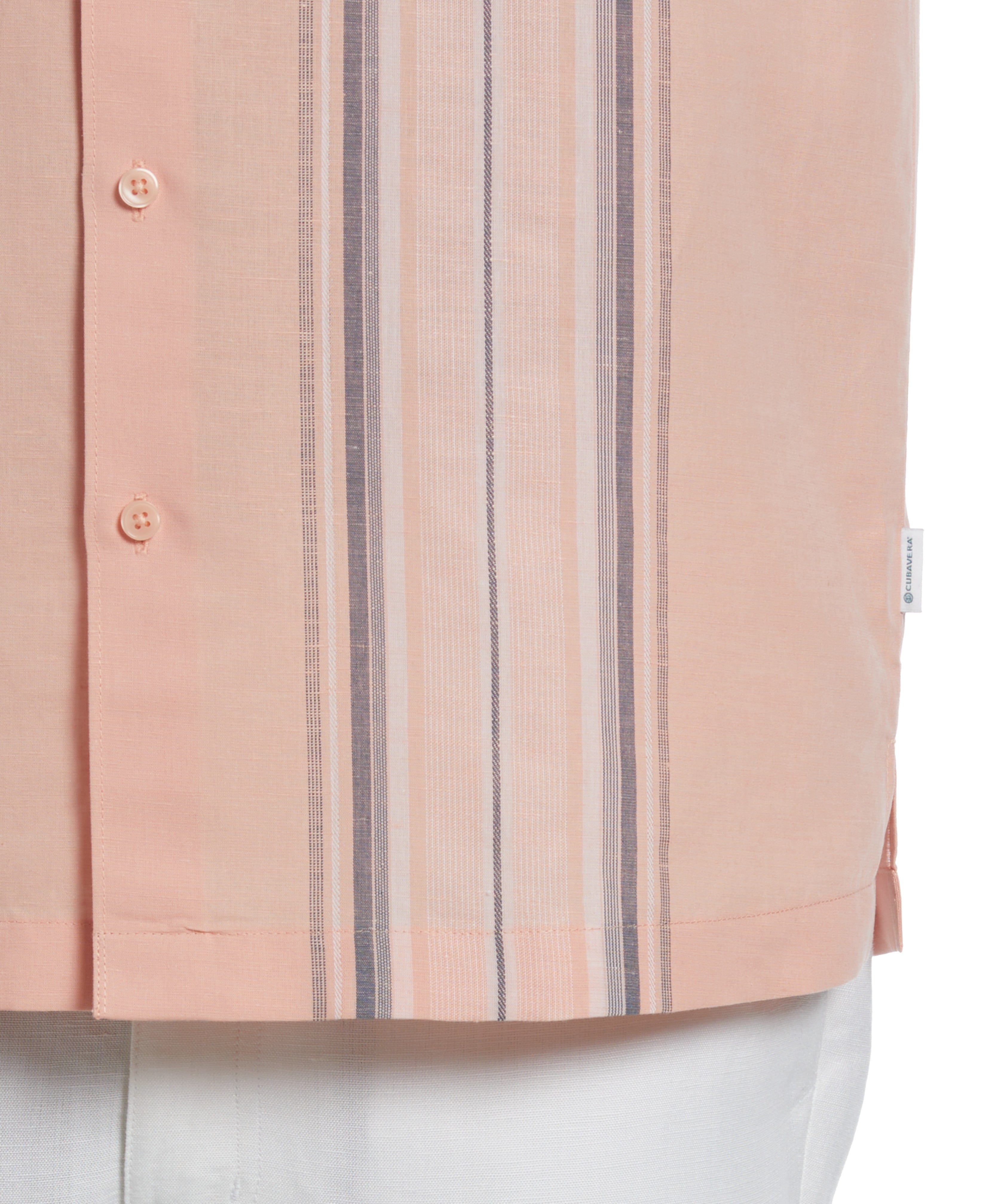 Linen Blend Yarn Dye Panel Shirt