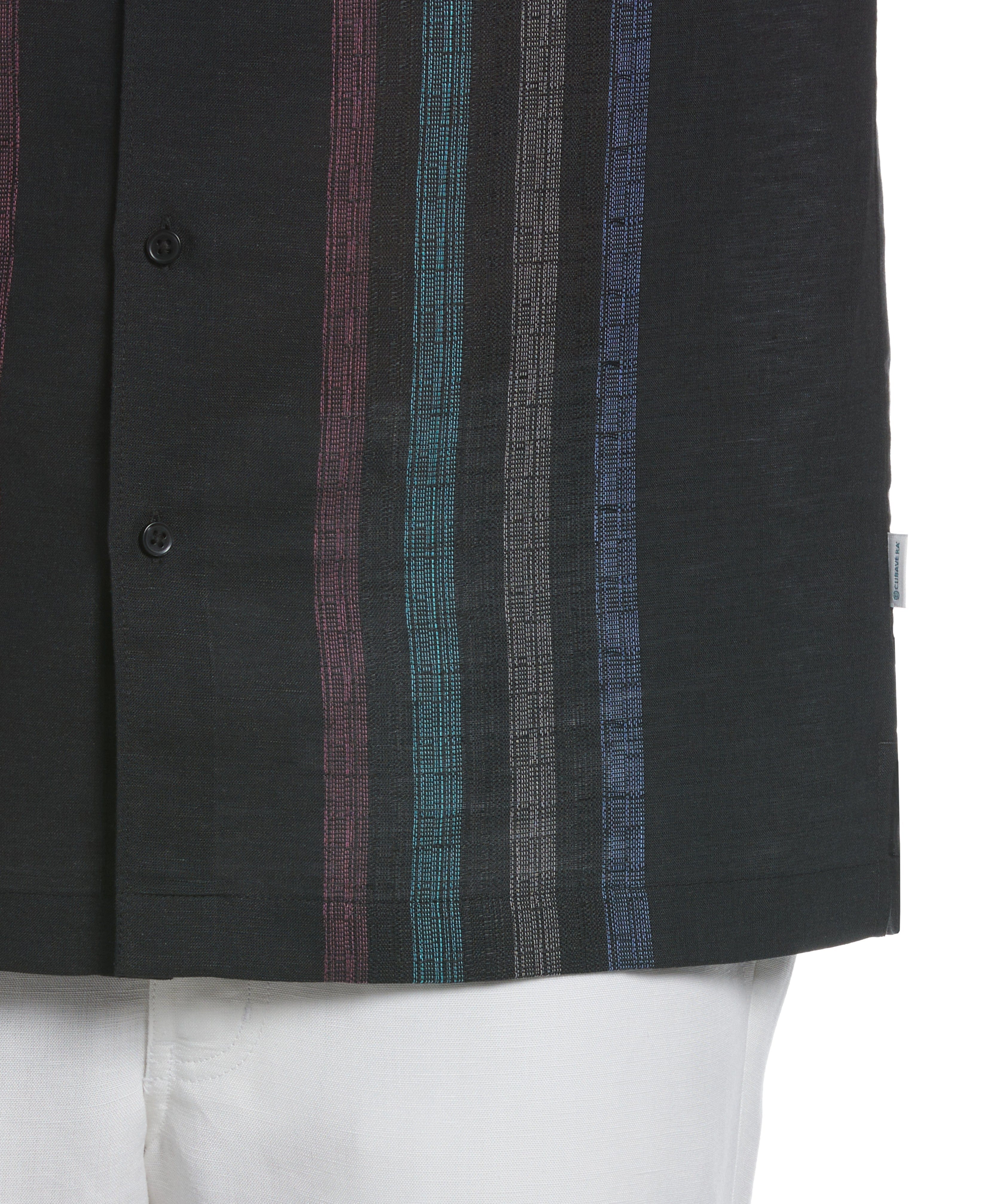 Linen Blend Yarn Dye Panel Shirt