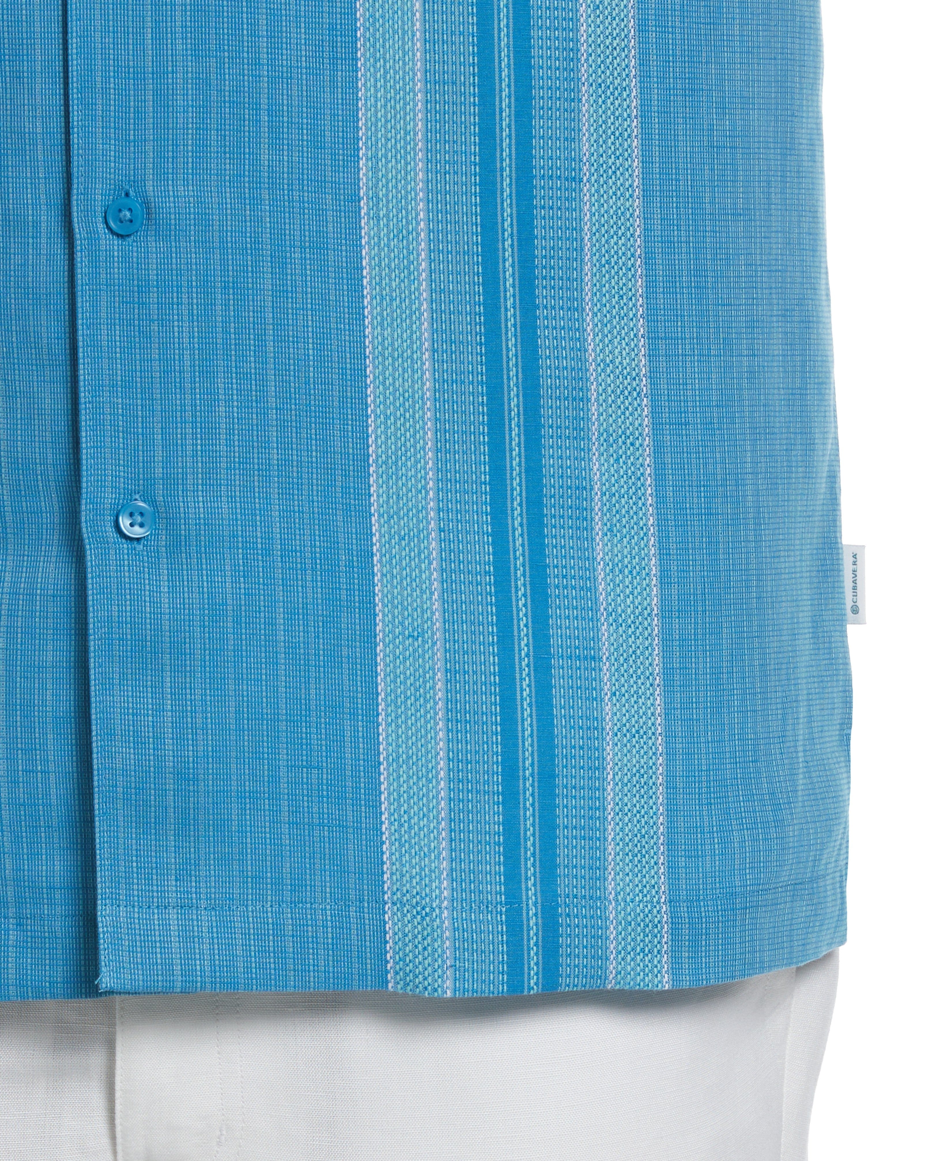 Linen Blend Yarn Dye Panel Shirt