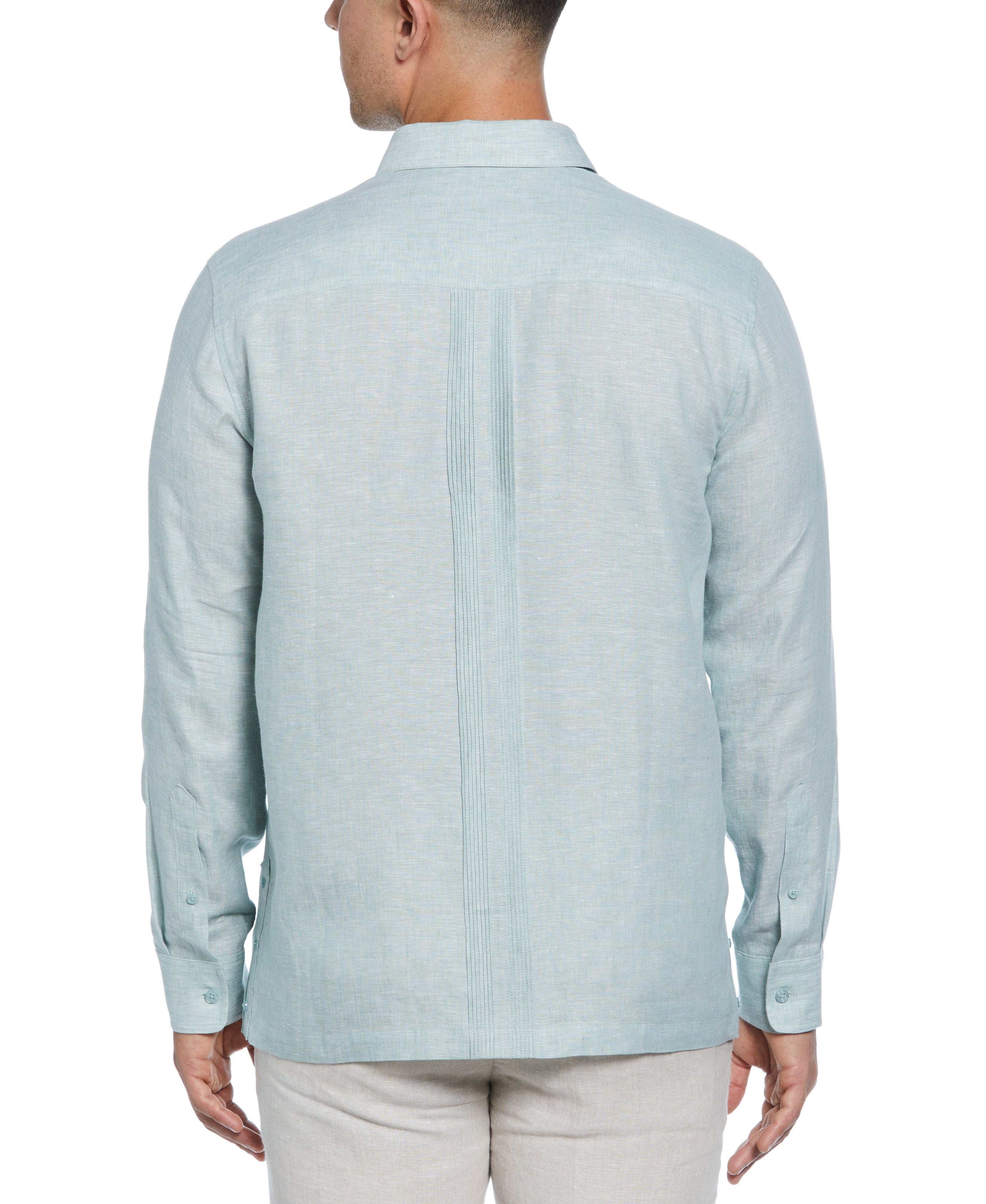 Linen Multi-Tuck Guayabera Shirt