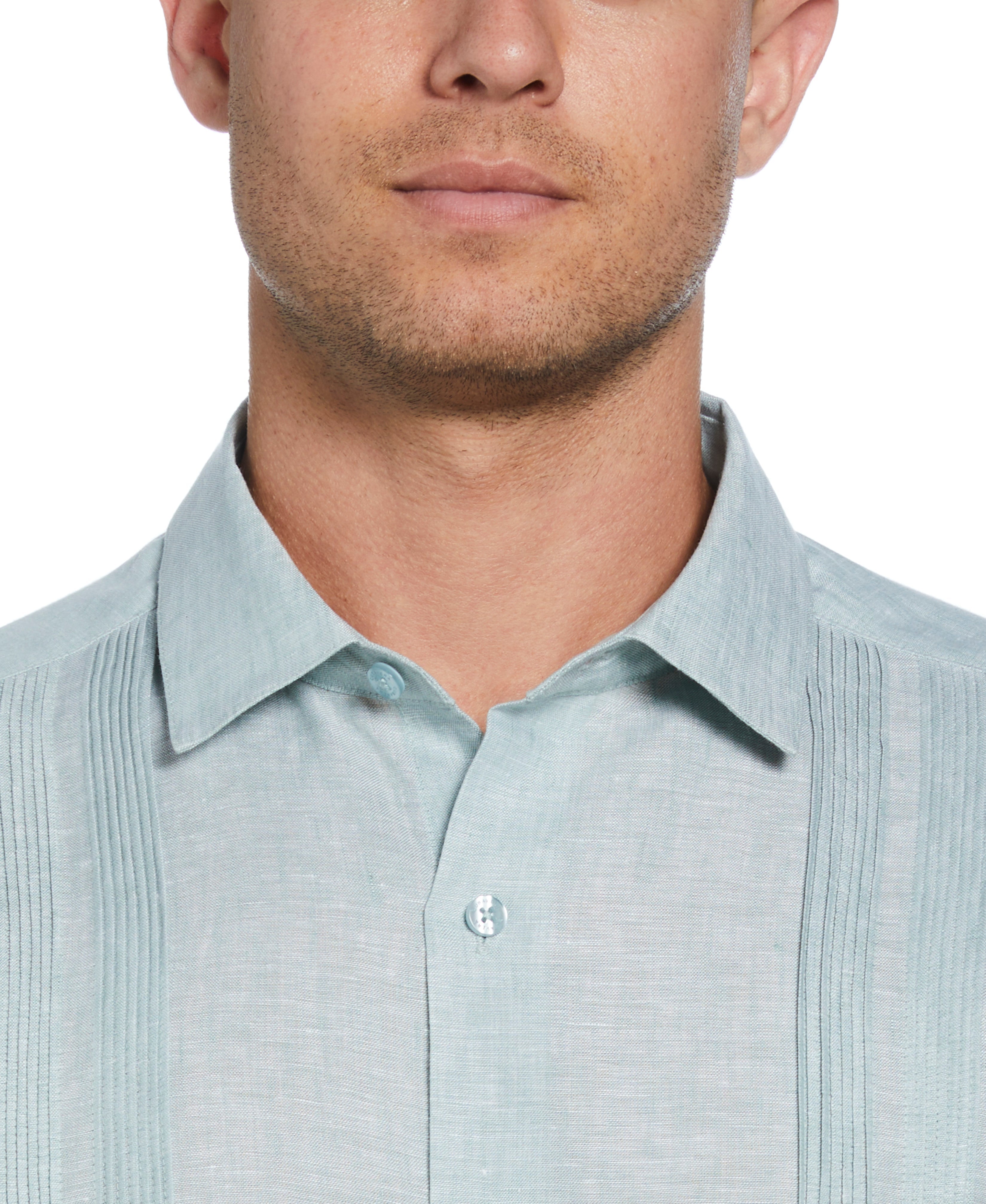 Linen Multi-Tuck Guayabera Shirt
