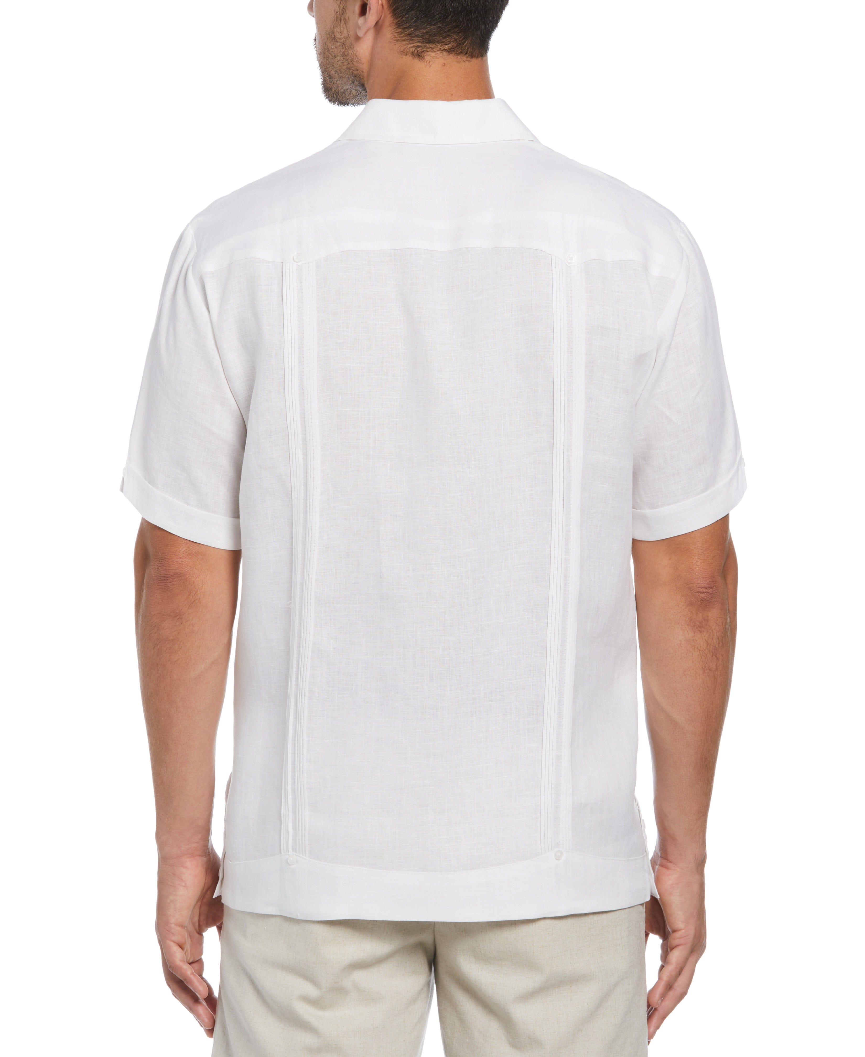 Miami Dolphins Logo Linen Short Sleeve 4 Pocket Guayabera