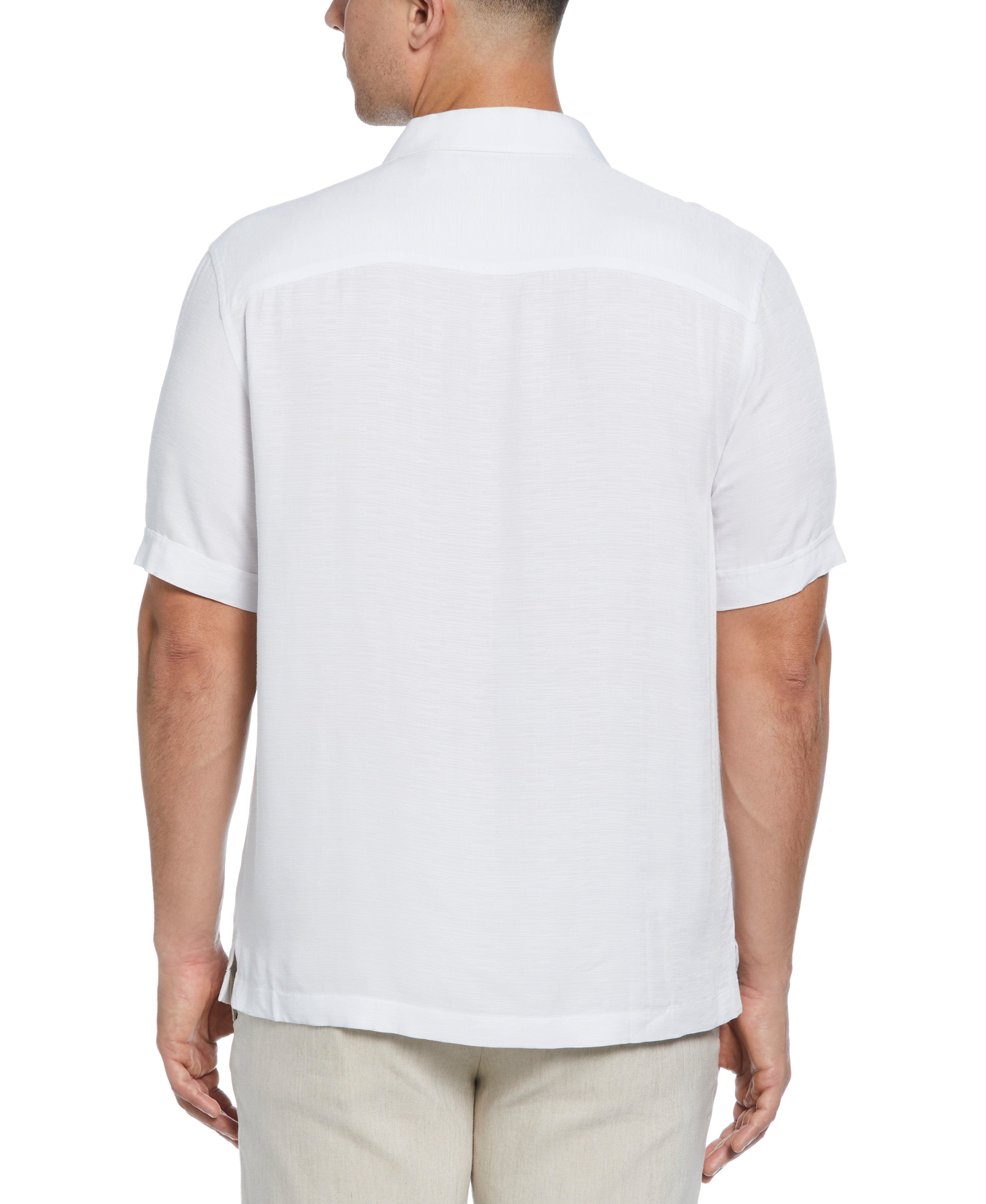 Solid Textured Cuban Collar Shirt