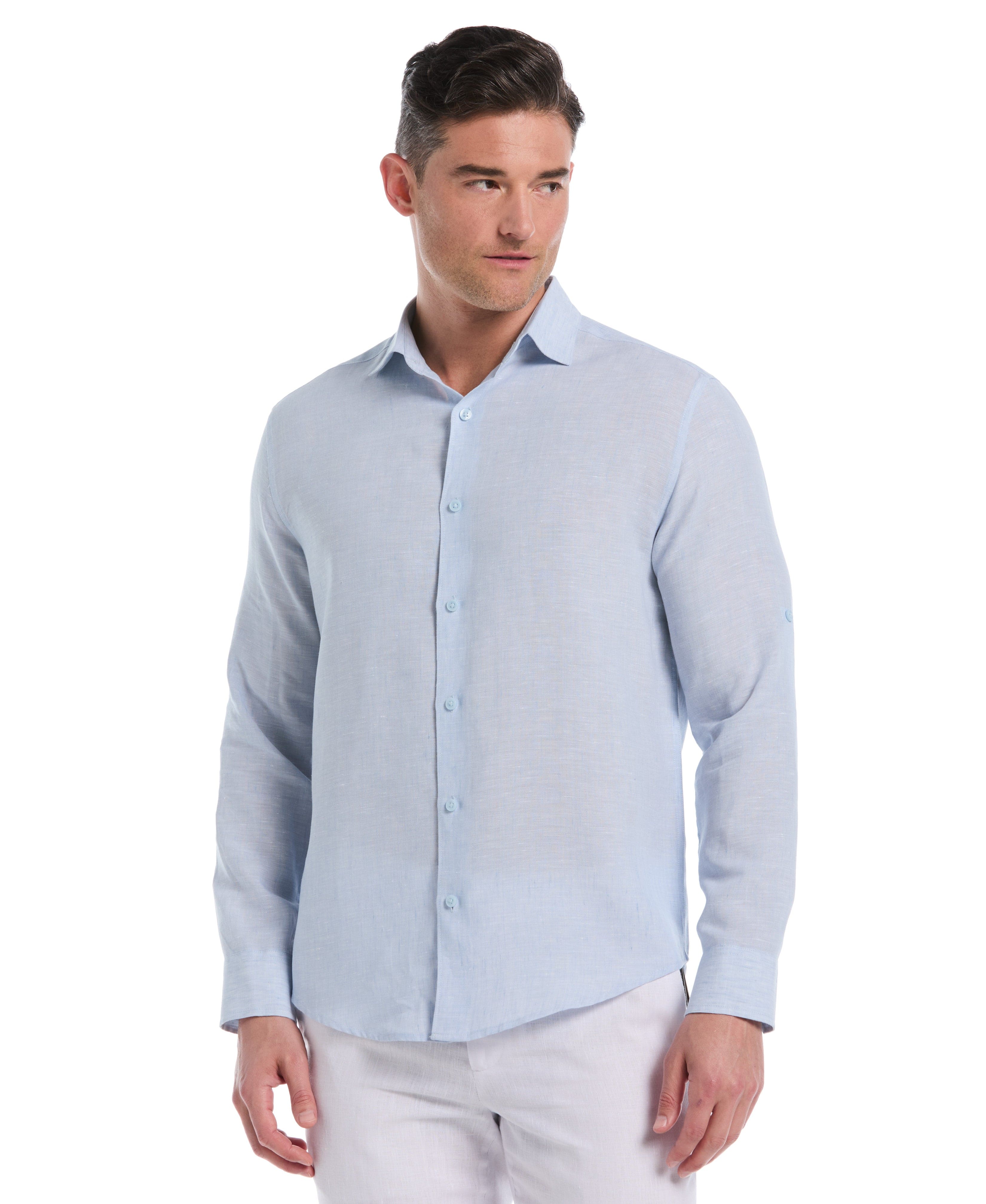 Travelselect™ Linen-Blend Rolled Sleeve Shirt