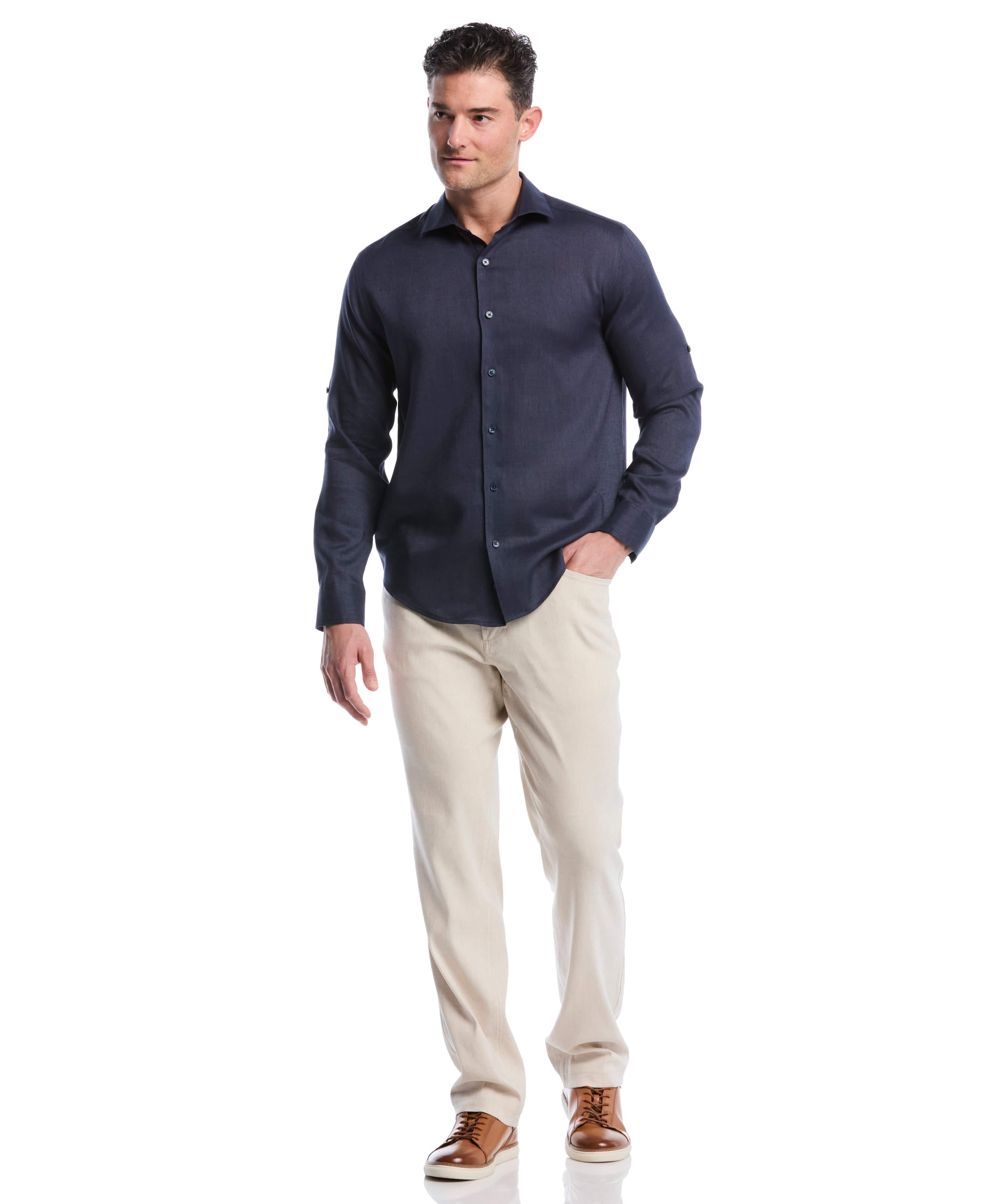 Travelselect™ Linen-Blend Rolled Sleeve Shirt