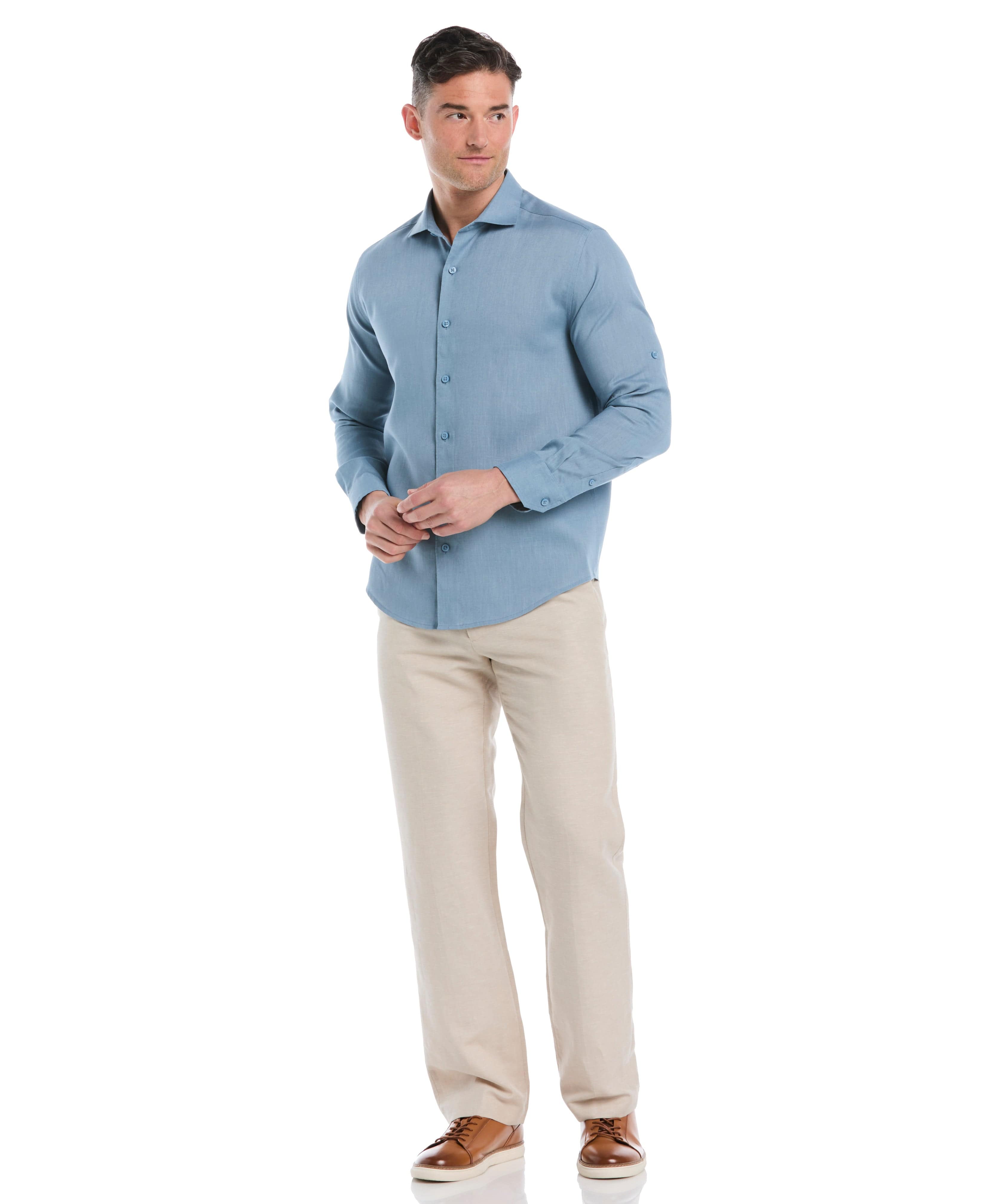 Travelselect™ Linen-Blend Rolled Sleeve Shirt
