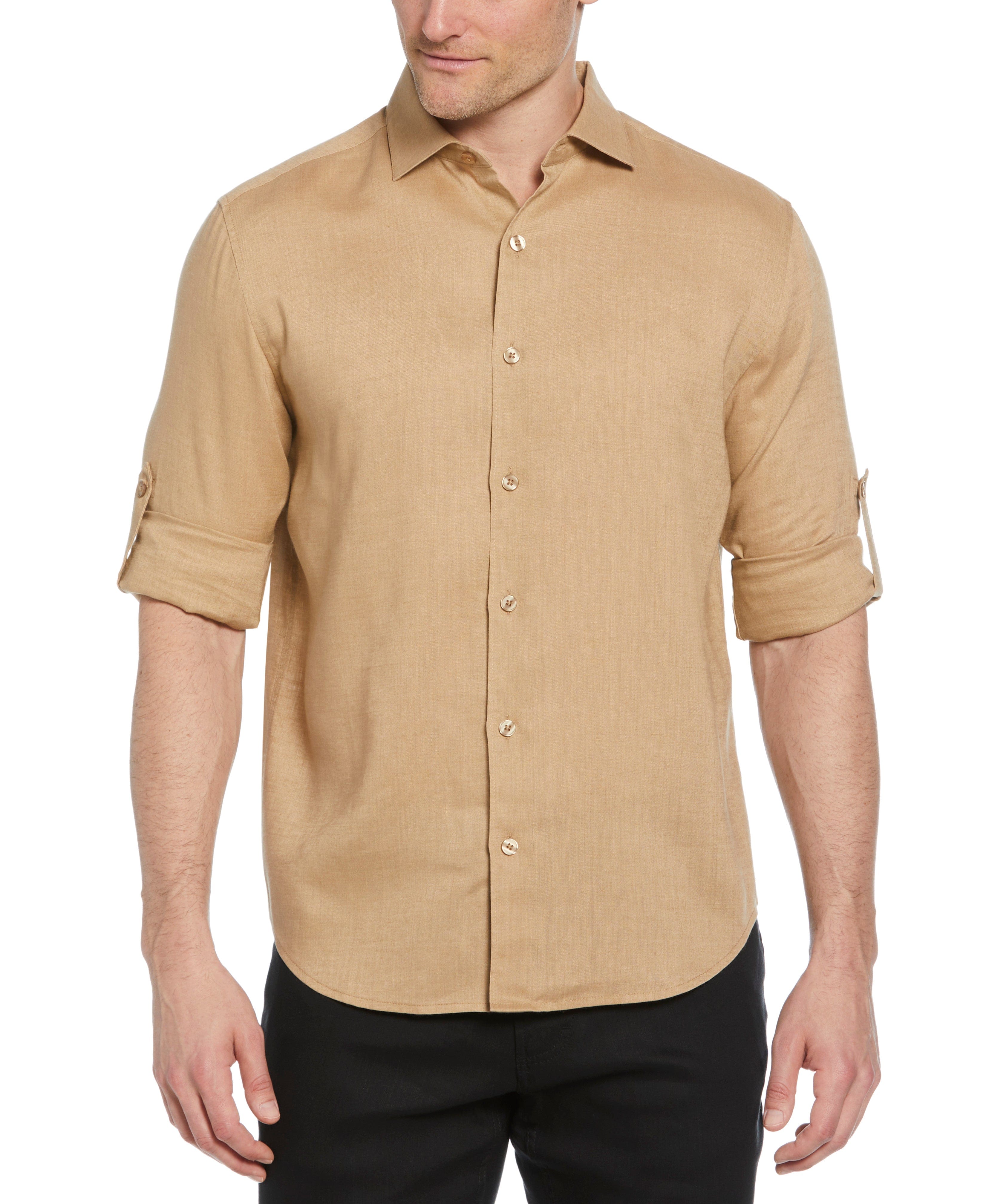 Travelselect™ Linen-Blend Rolled Sleeve Shirt