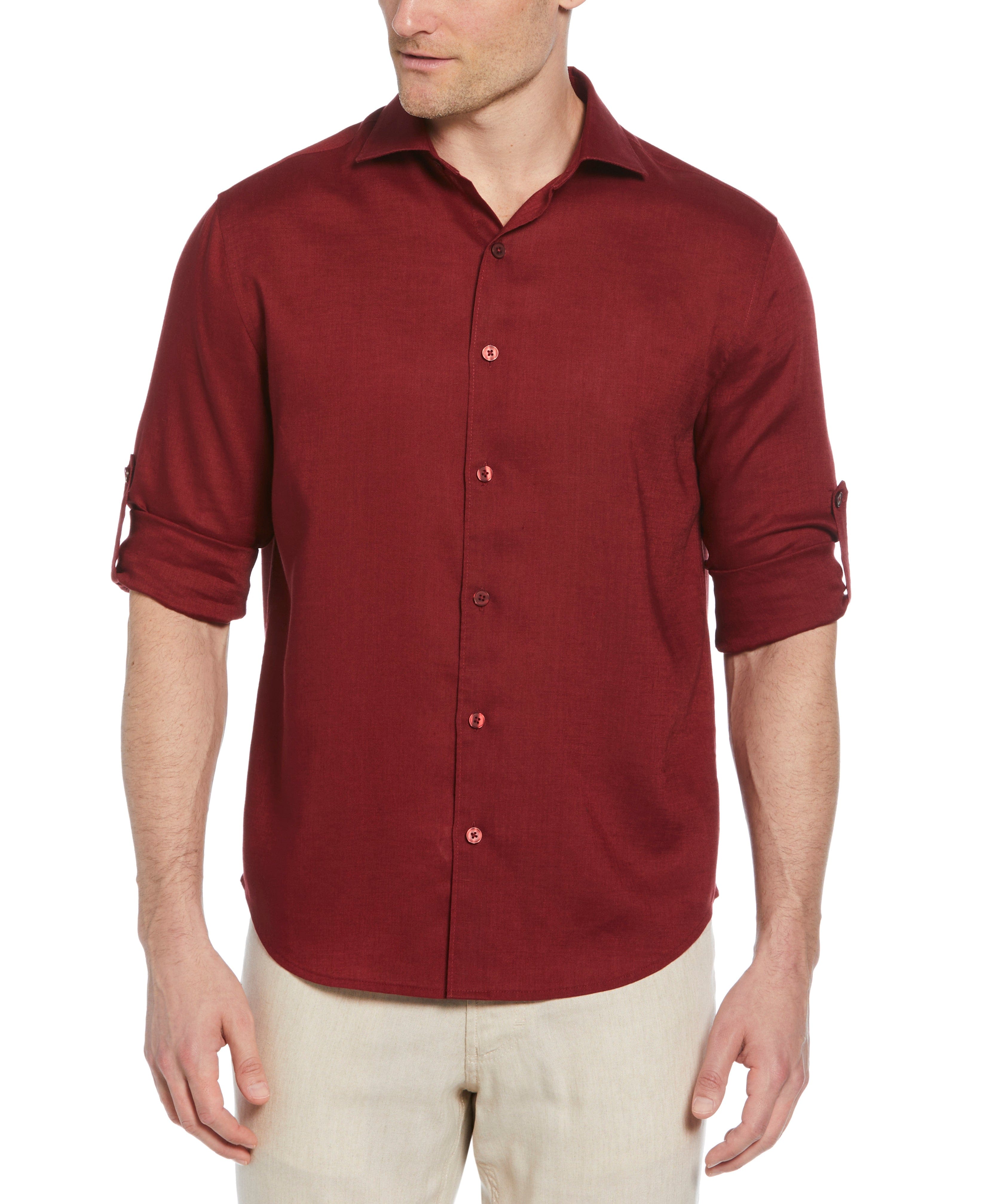Travelselect™ Linen-Blend Rolled Sleeve Shirt