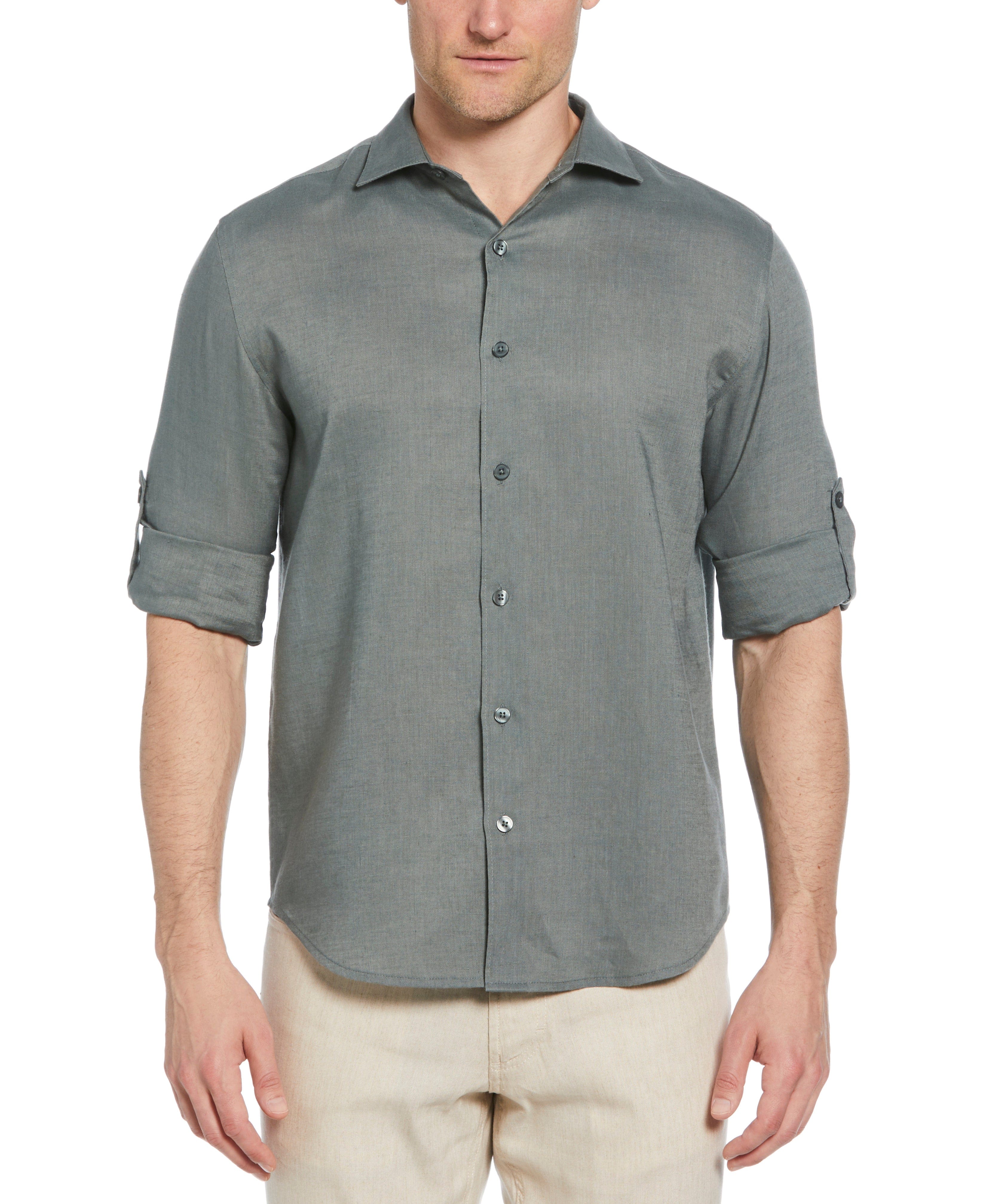 Travelselect™ Linen-Blend Rolled Sleeve Shirt