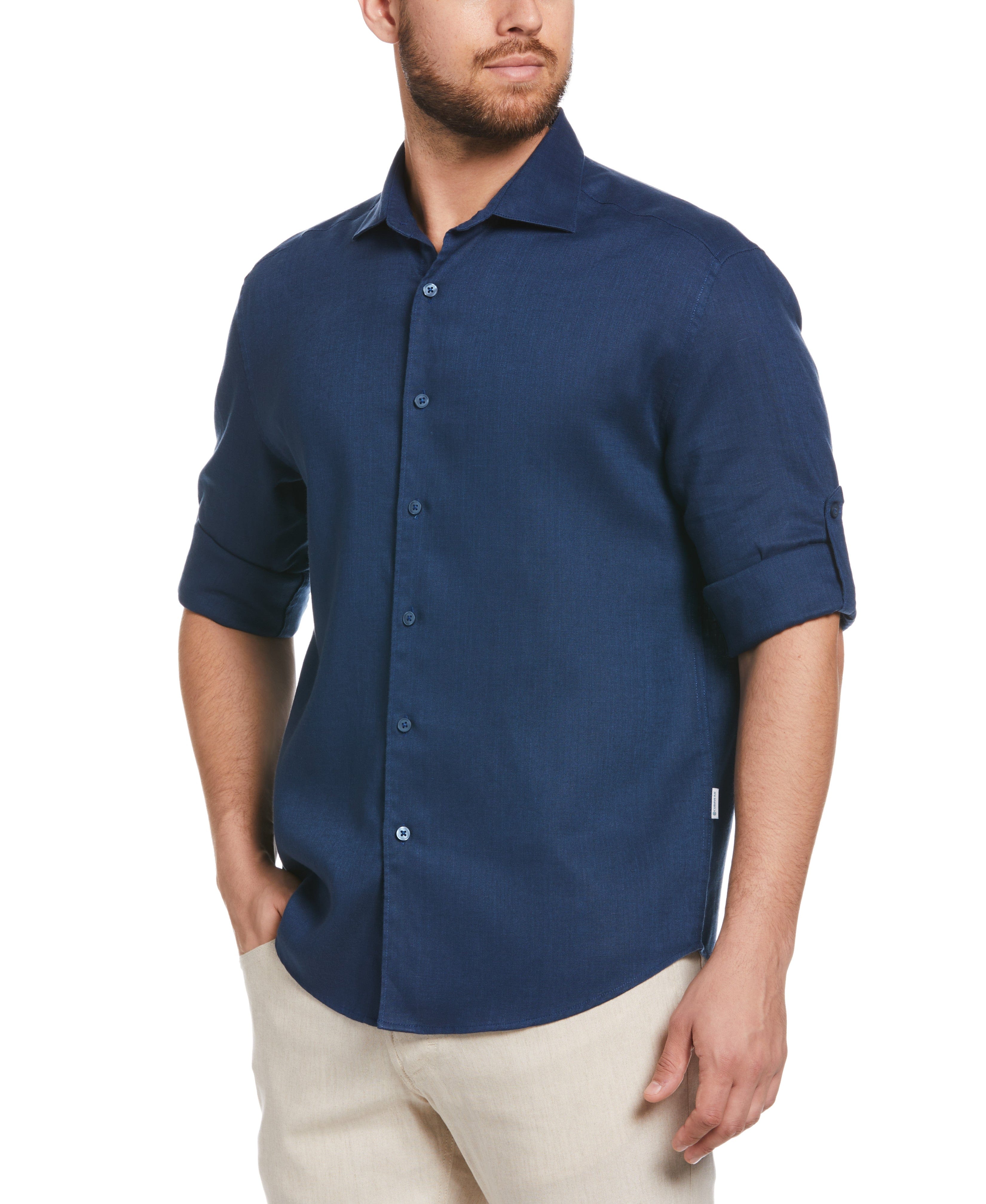 Travelselect™ Linen-Blend Rolled Sleeve Shirt
