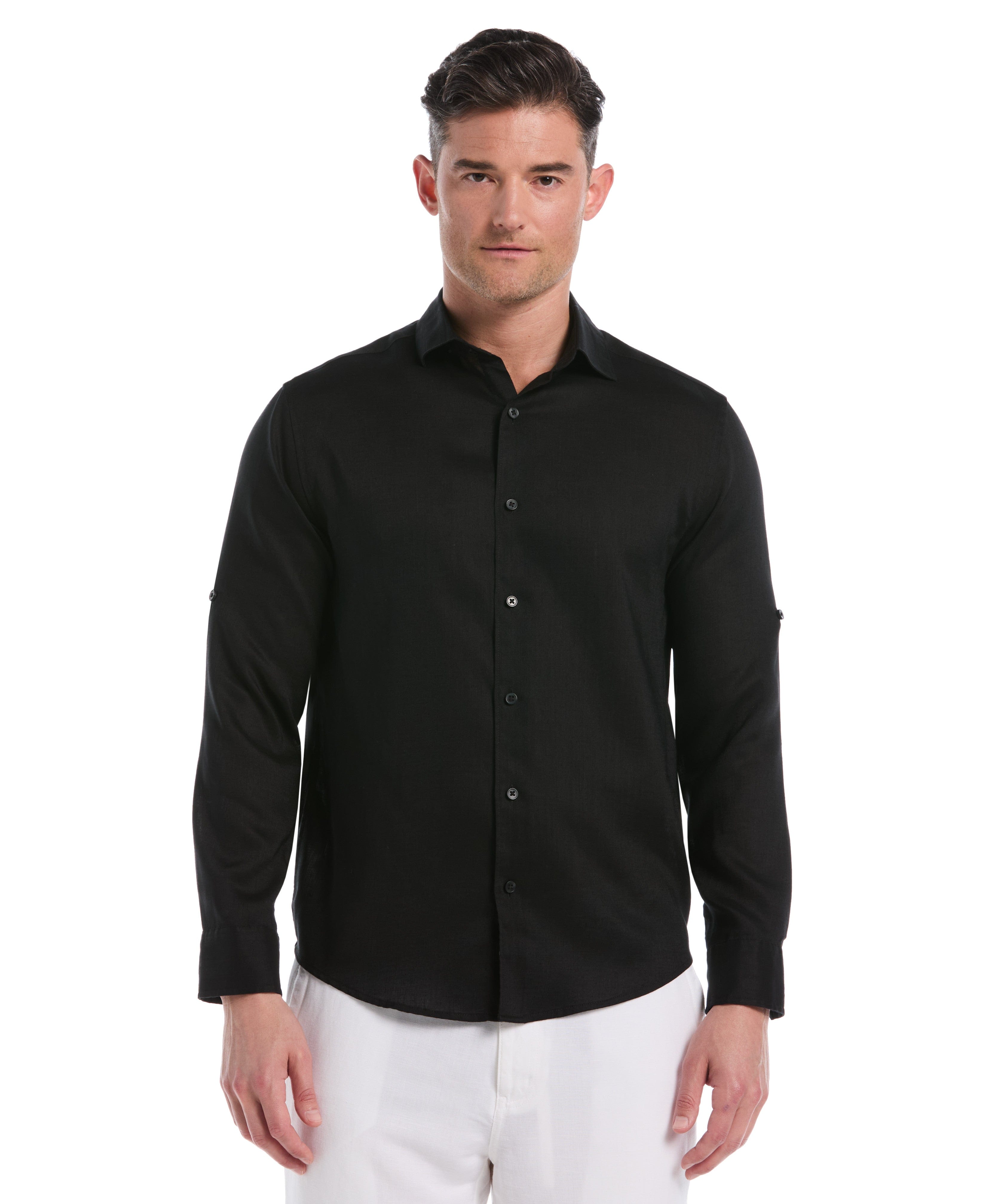 Travelselect™ Linen-Blend Rolled Sleeve Shirt