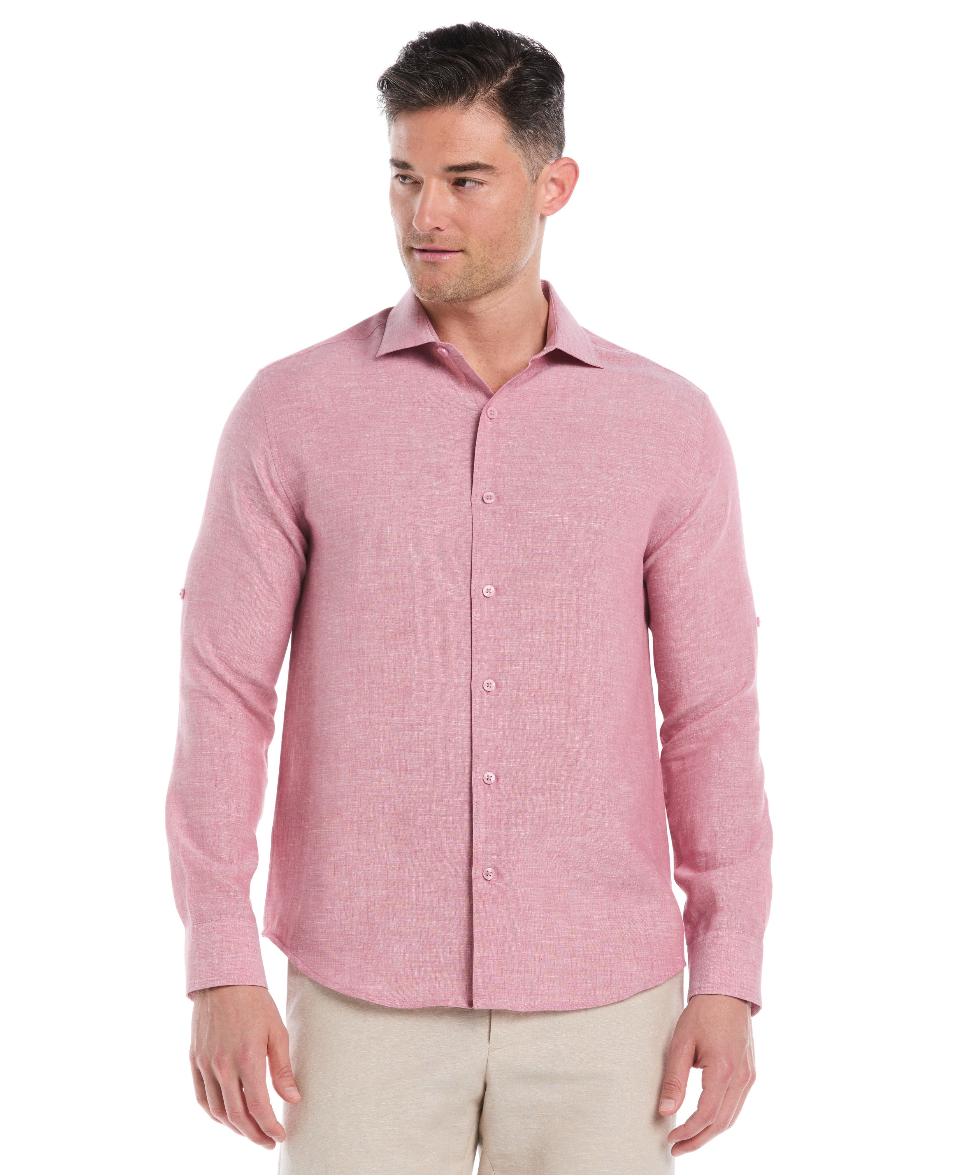 Travelselect™ Linen-Blend Rolled Sleeve Shirt