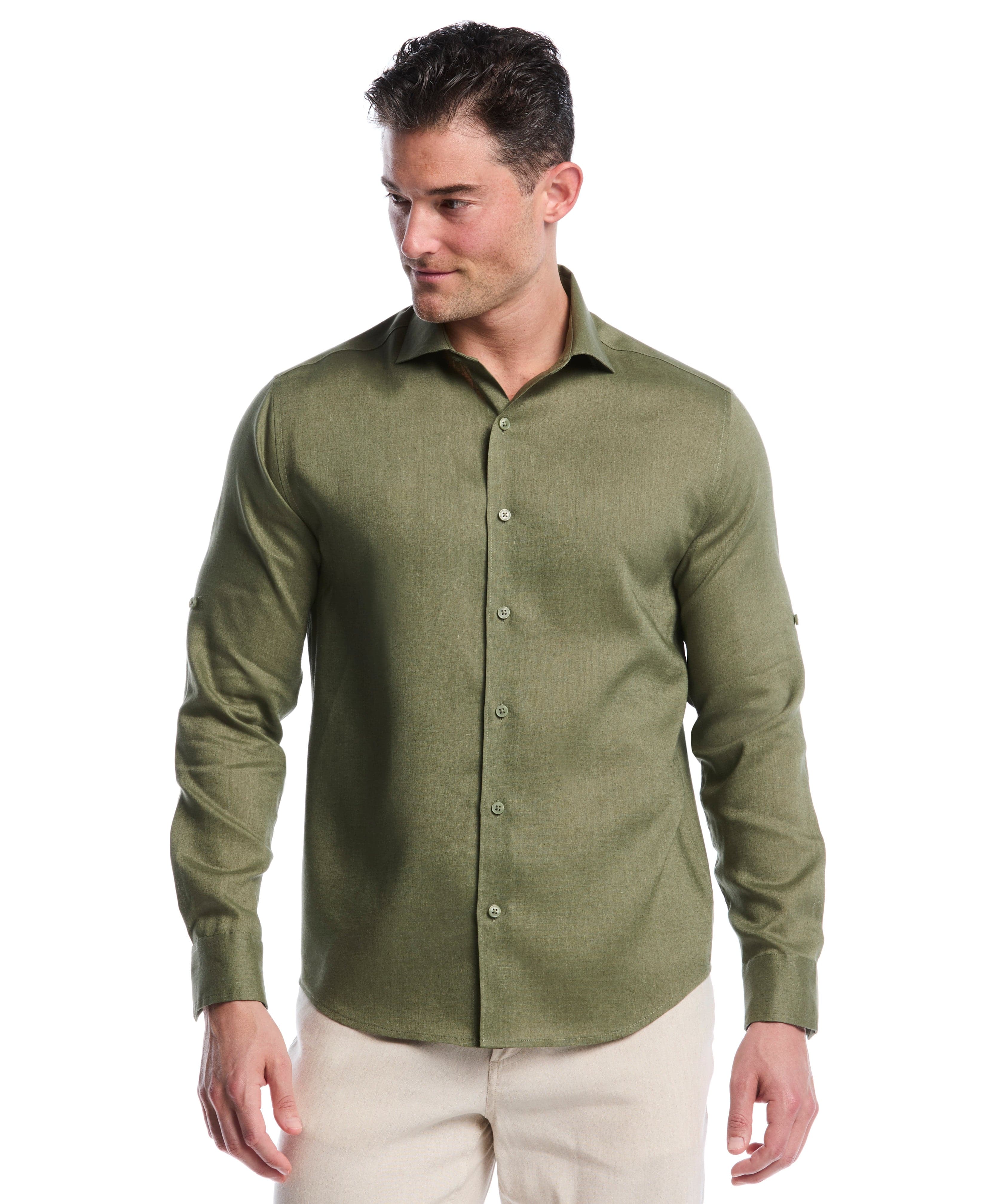Travelselect™ Linen-Blend Rolled Sleeve Shirt