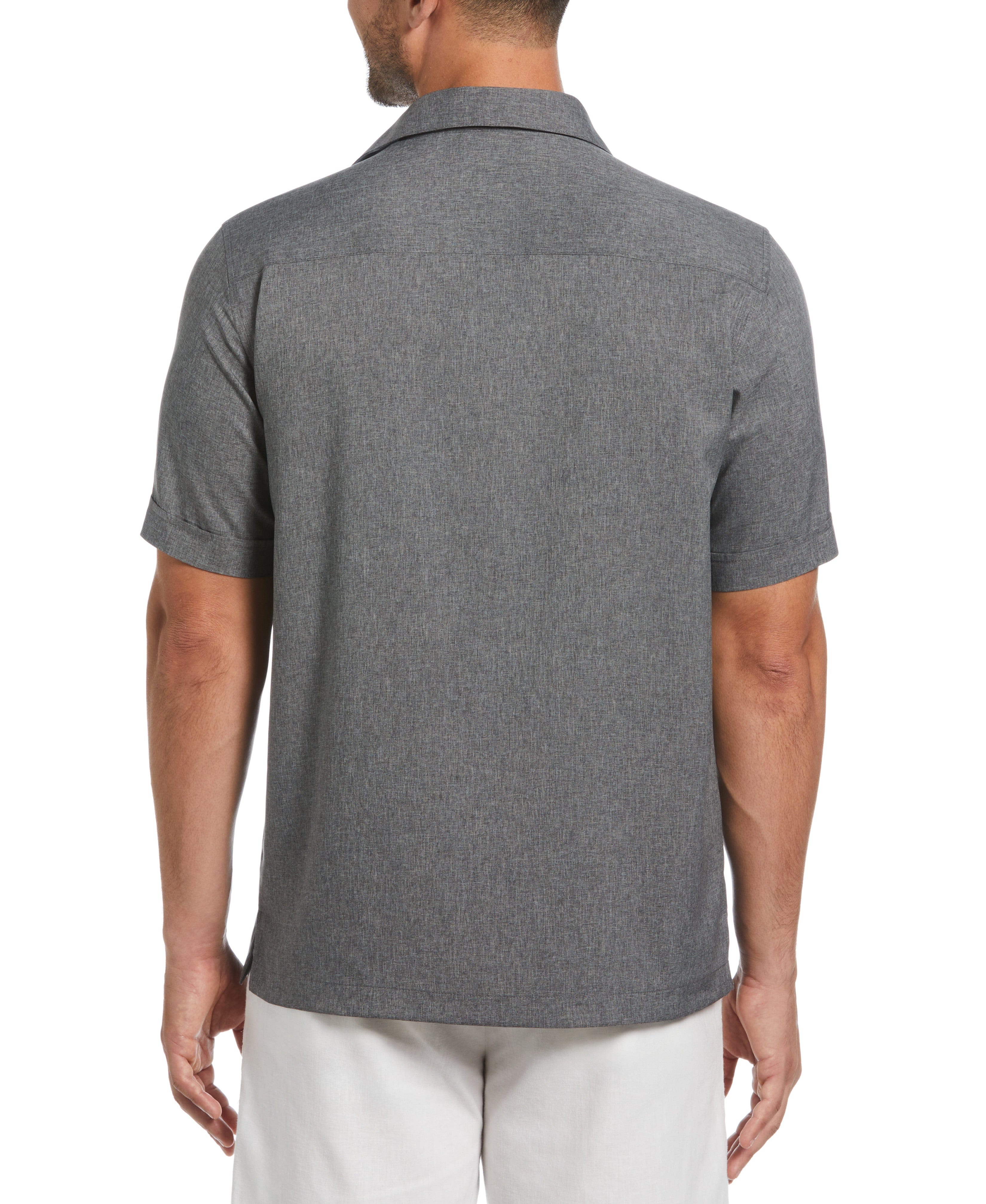Two-Tone Cross Tuck Chambray Shirt