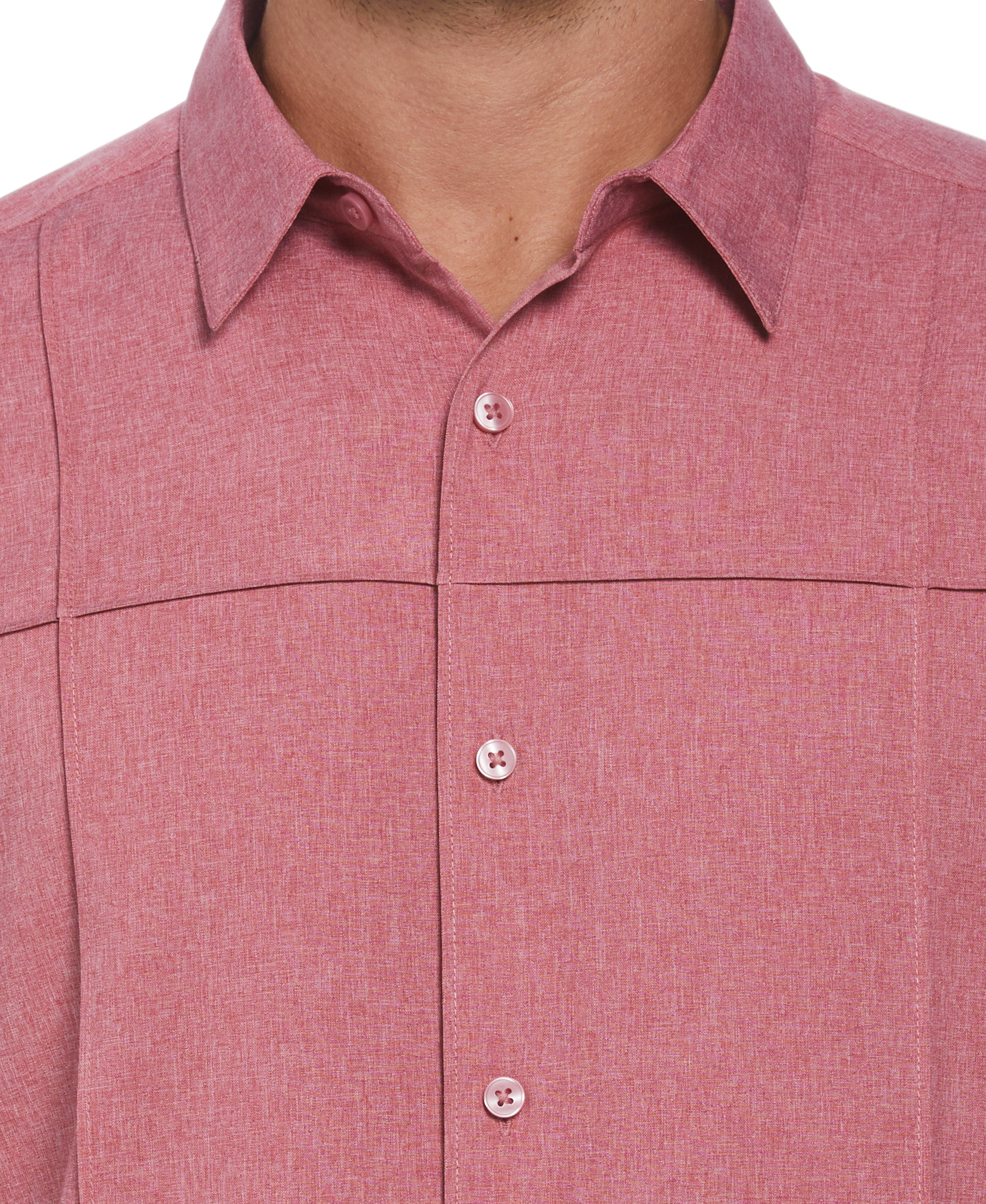 Two-Tone Cross Tuck Chambray Shirt