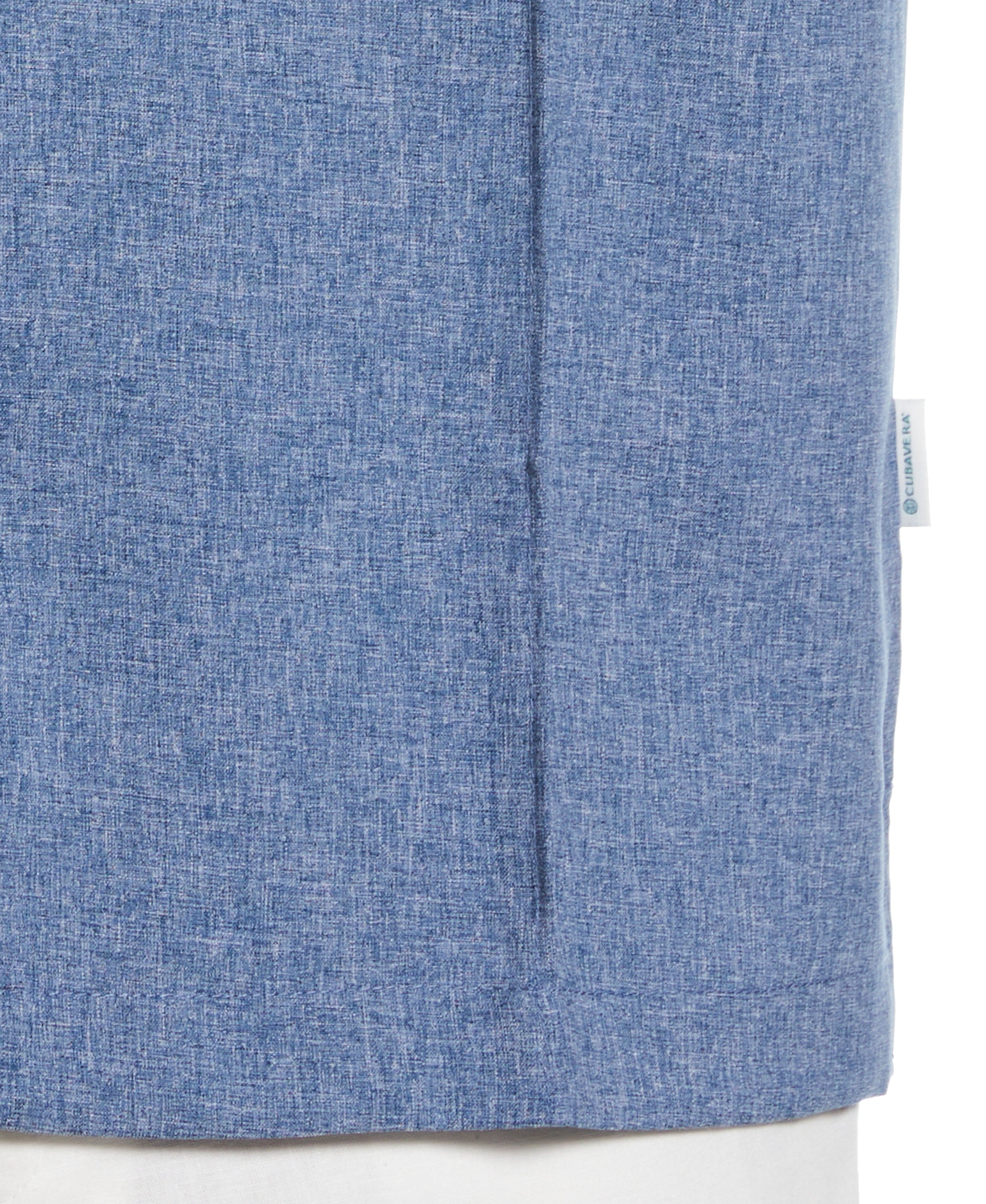 Two-Tone Cross Tuck Chambray Shirt