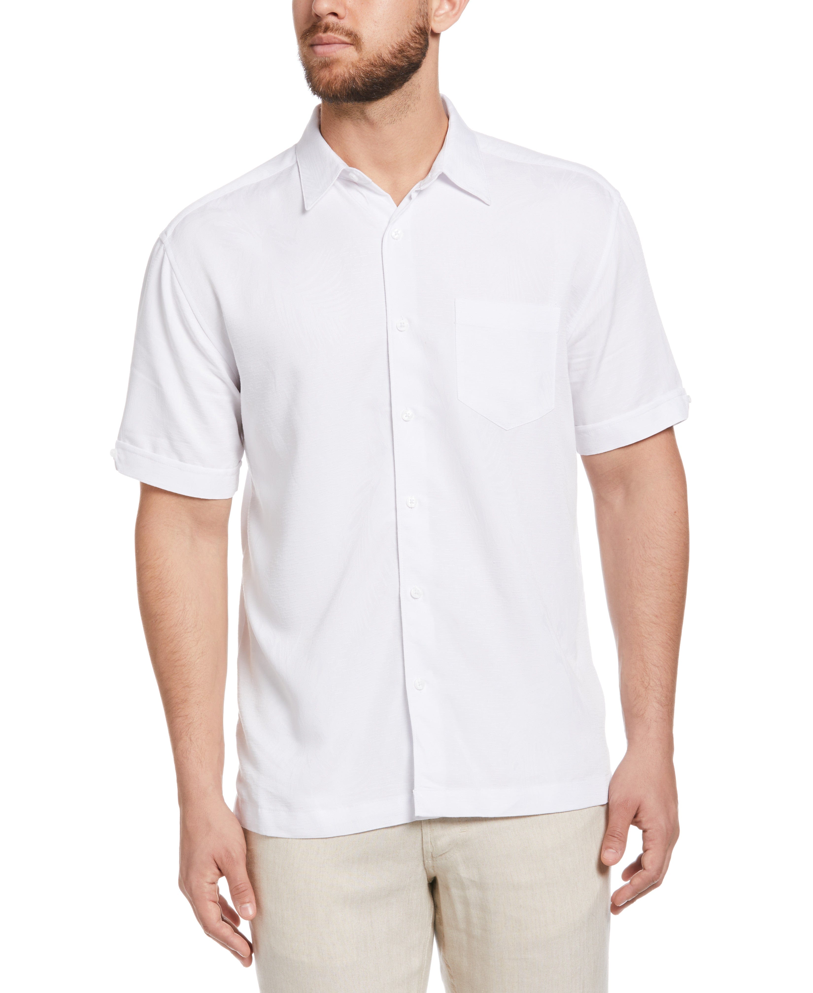 Two-Tone One Pocket Floral Print Shirt