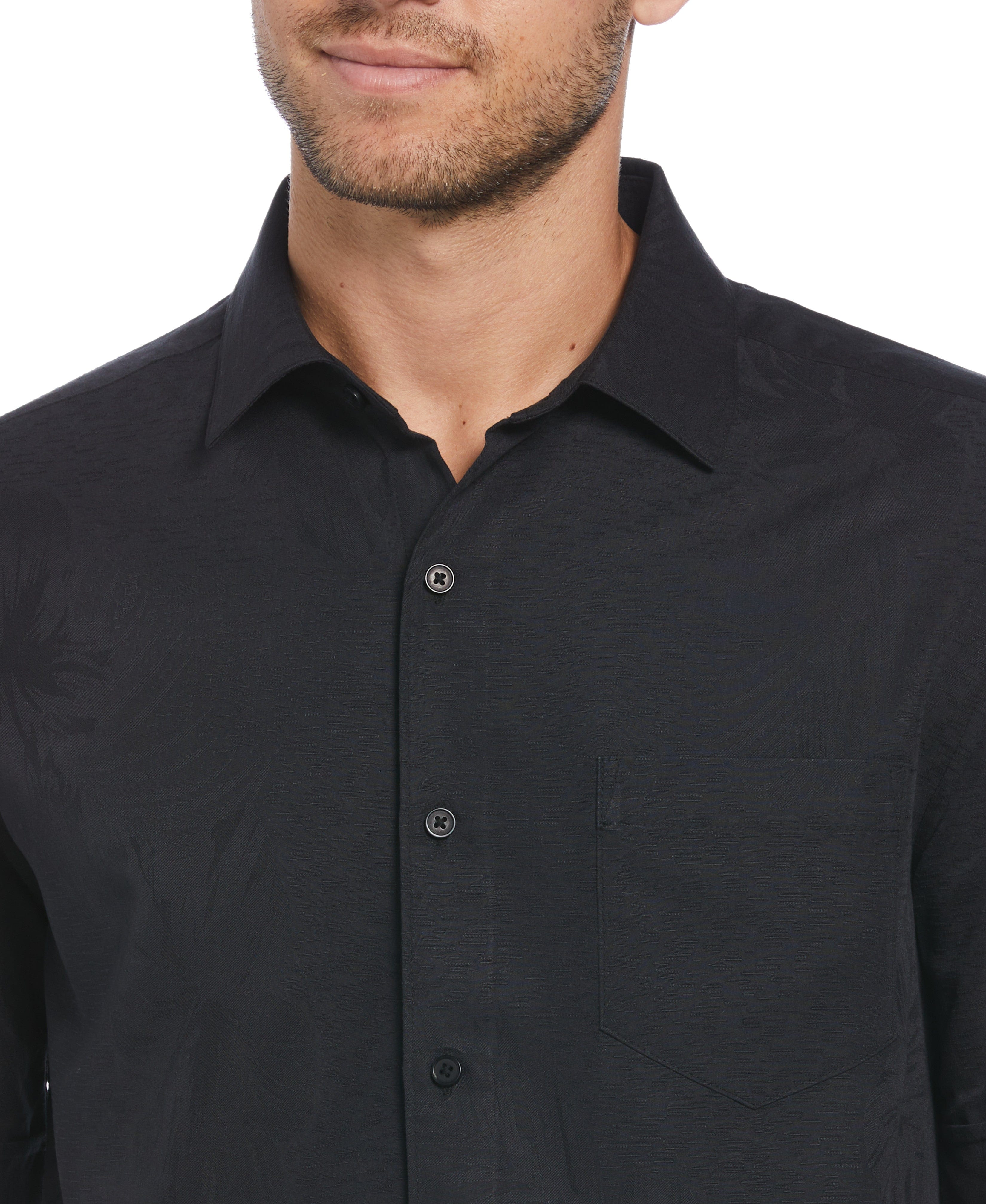 Two-Tone One Pocket Floral Print Shirt