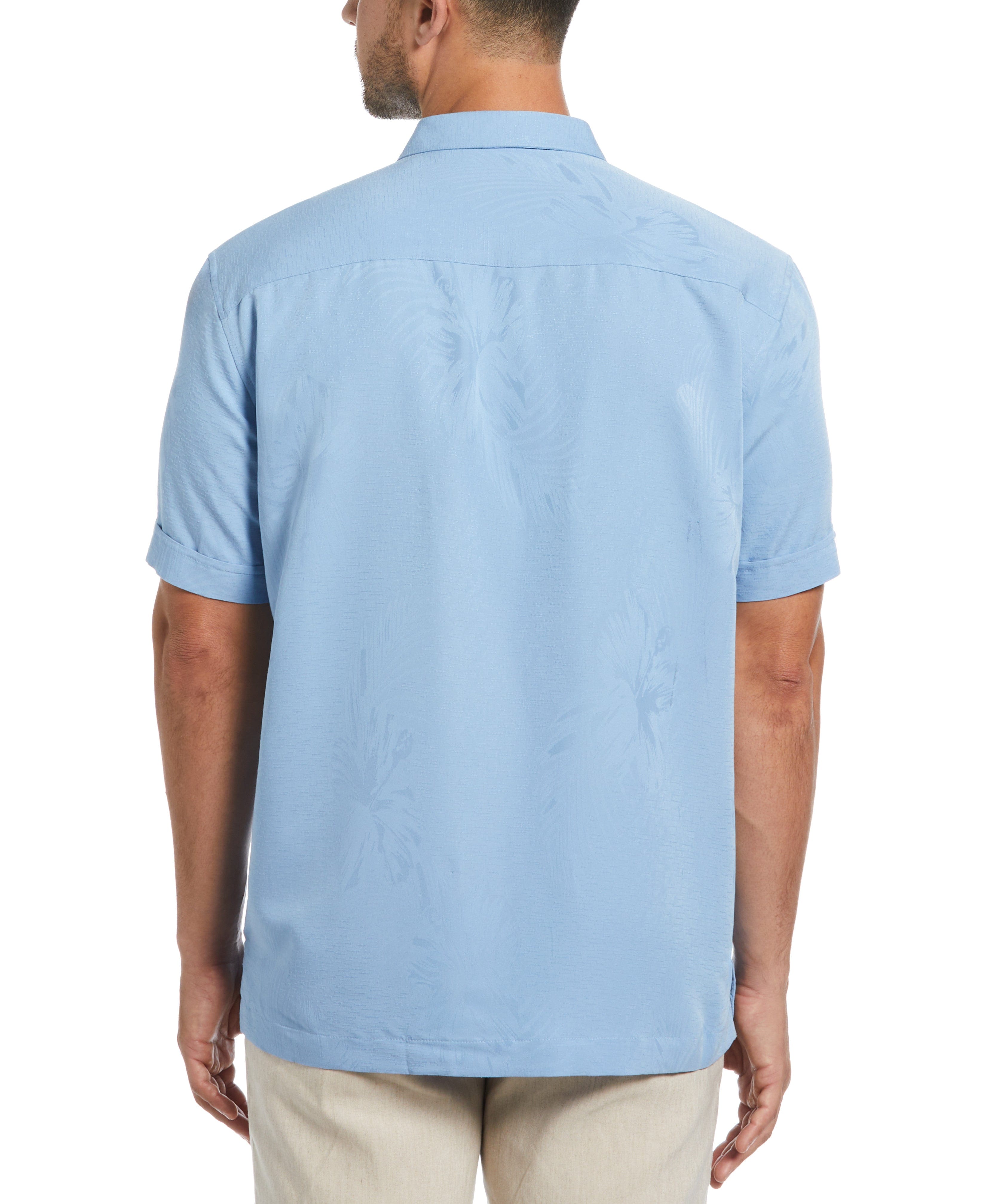 Two-Tone One Pocket Floral Print Shirt