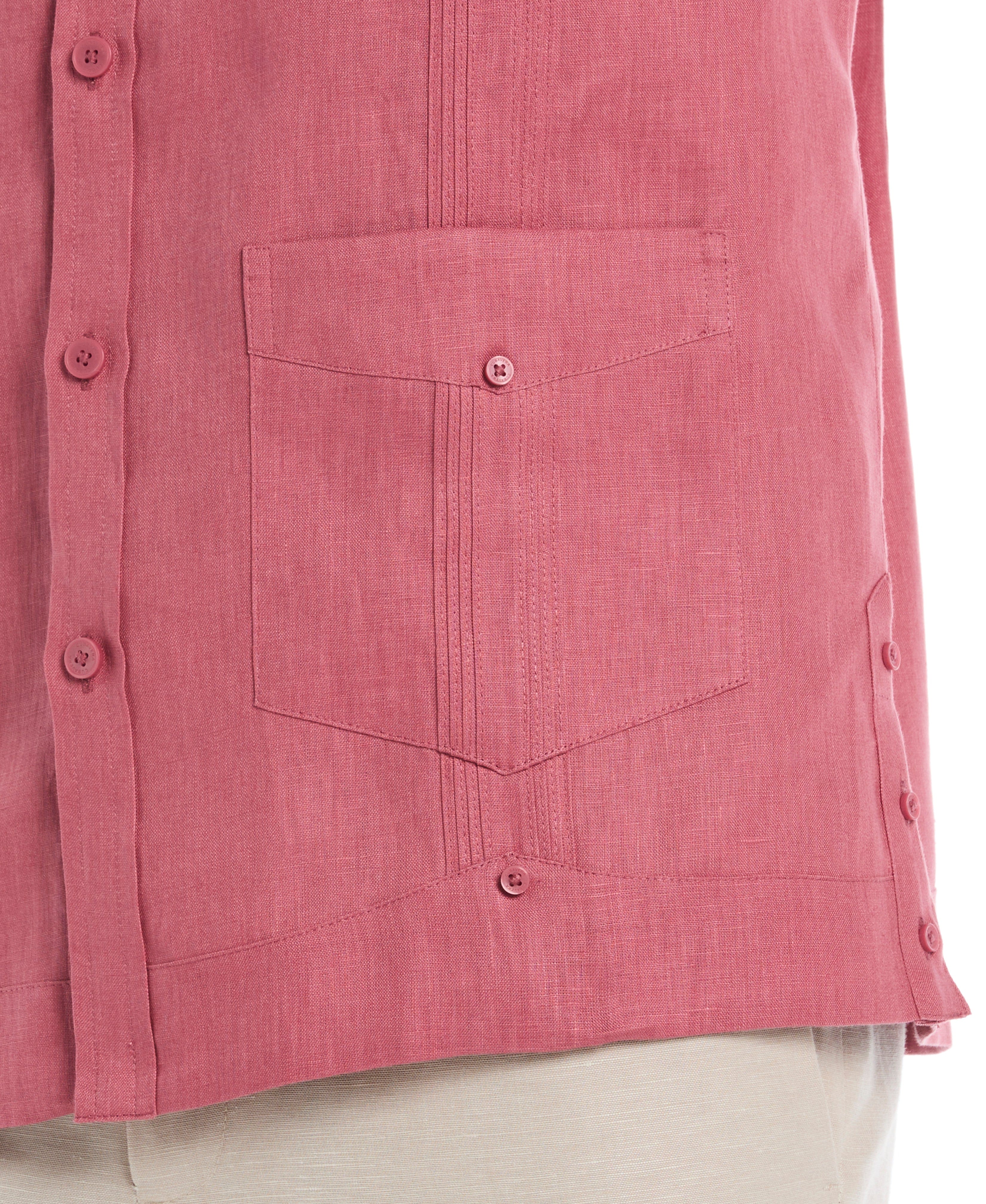 100% Linen Classic Guayabera Shirt - Long Sleeve