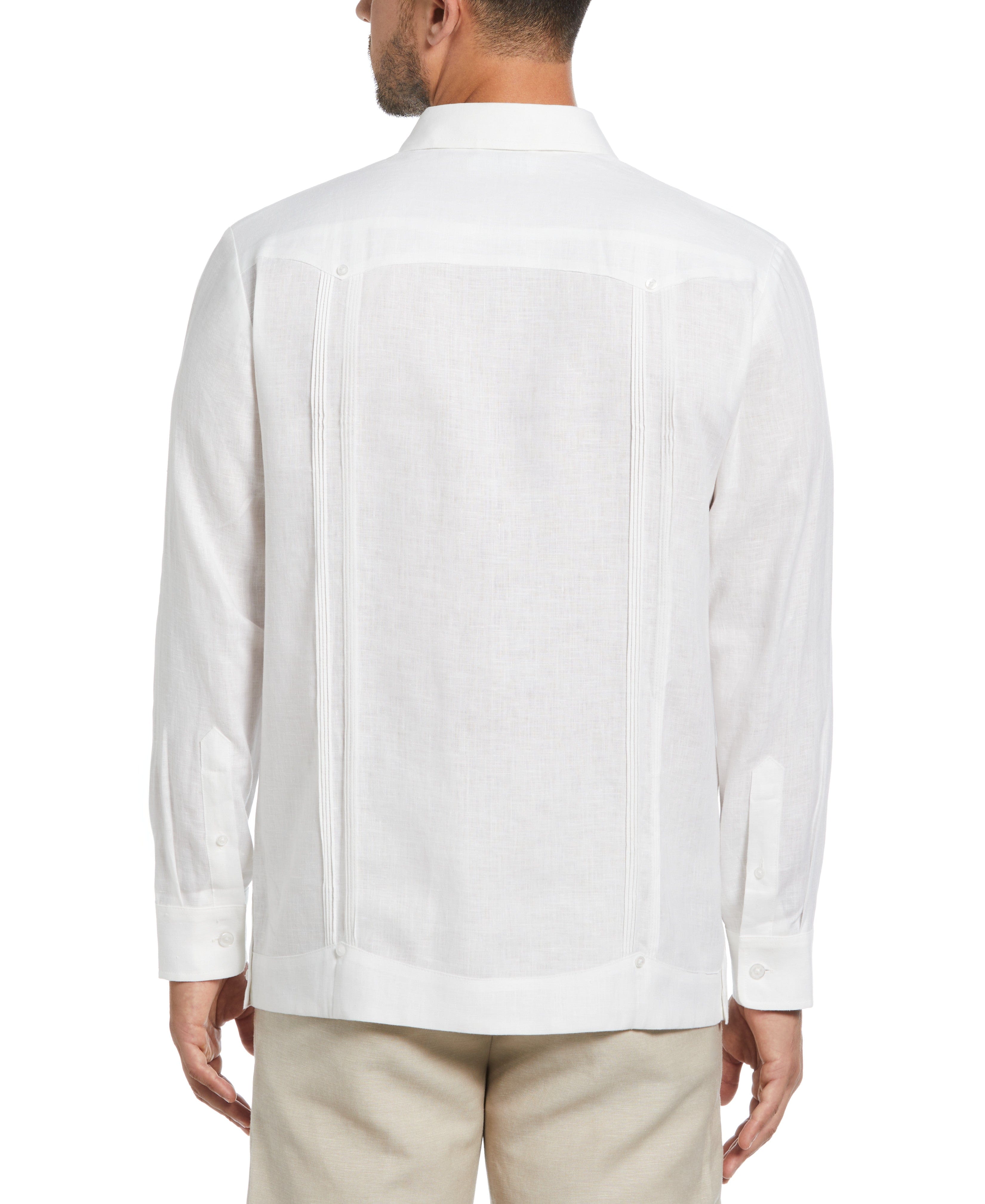 100% Linen Classic Guayabera Shirt - Long Sleeve