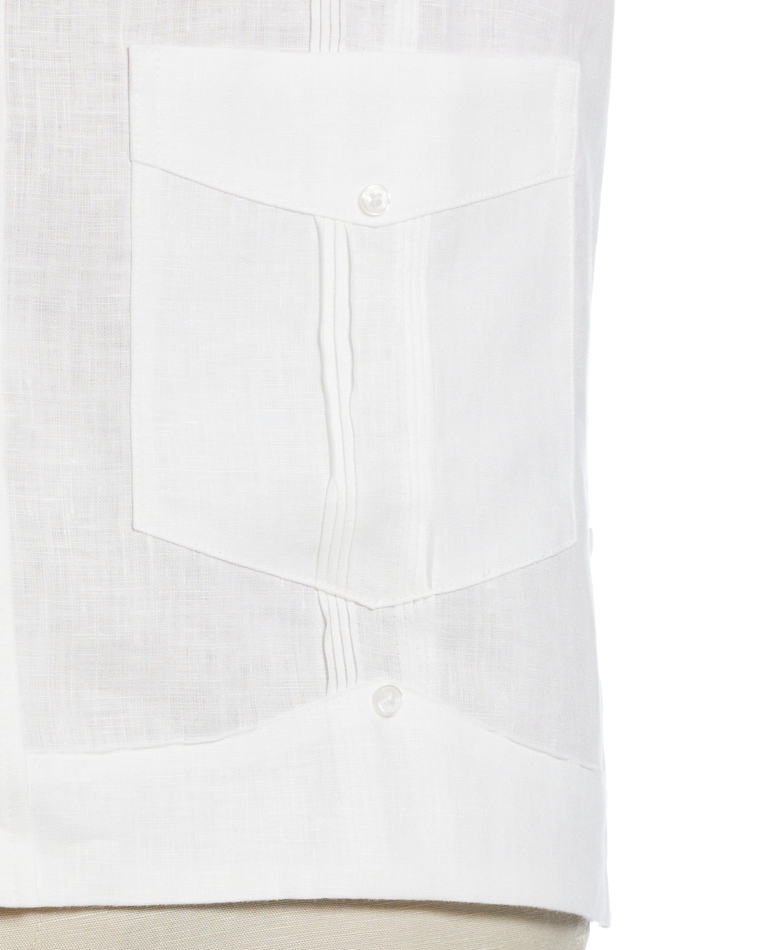100% Linen Classic Guayabera Shirt - Long Sleeve