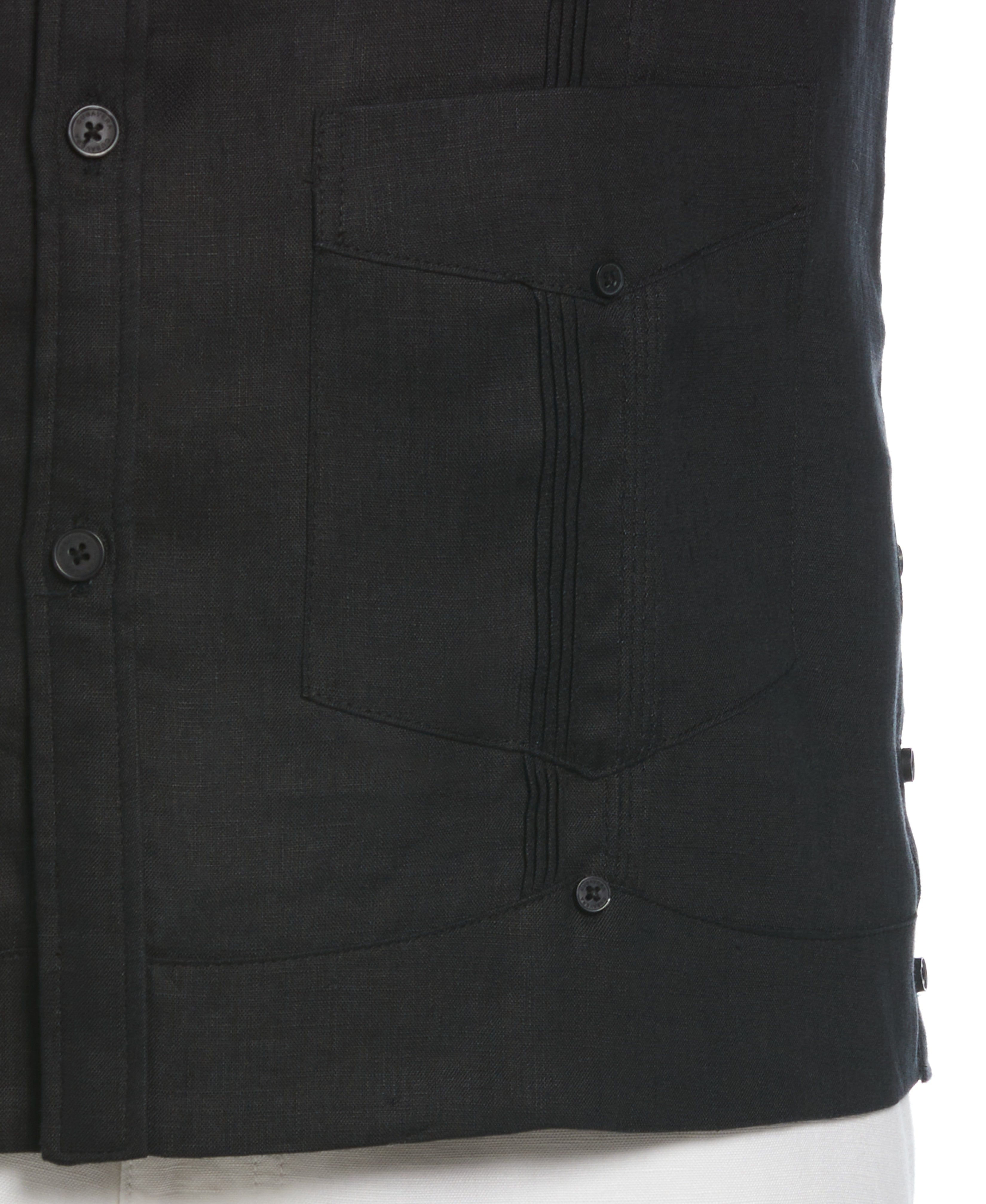 100% Linen Classic Guayabera Shirt - Long Sleeve