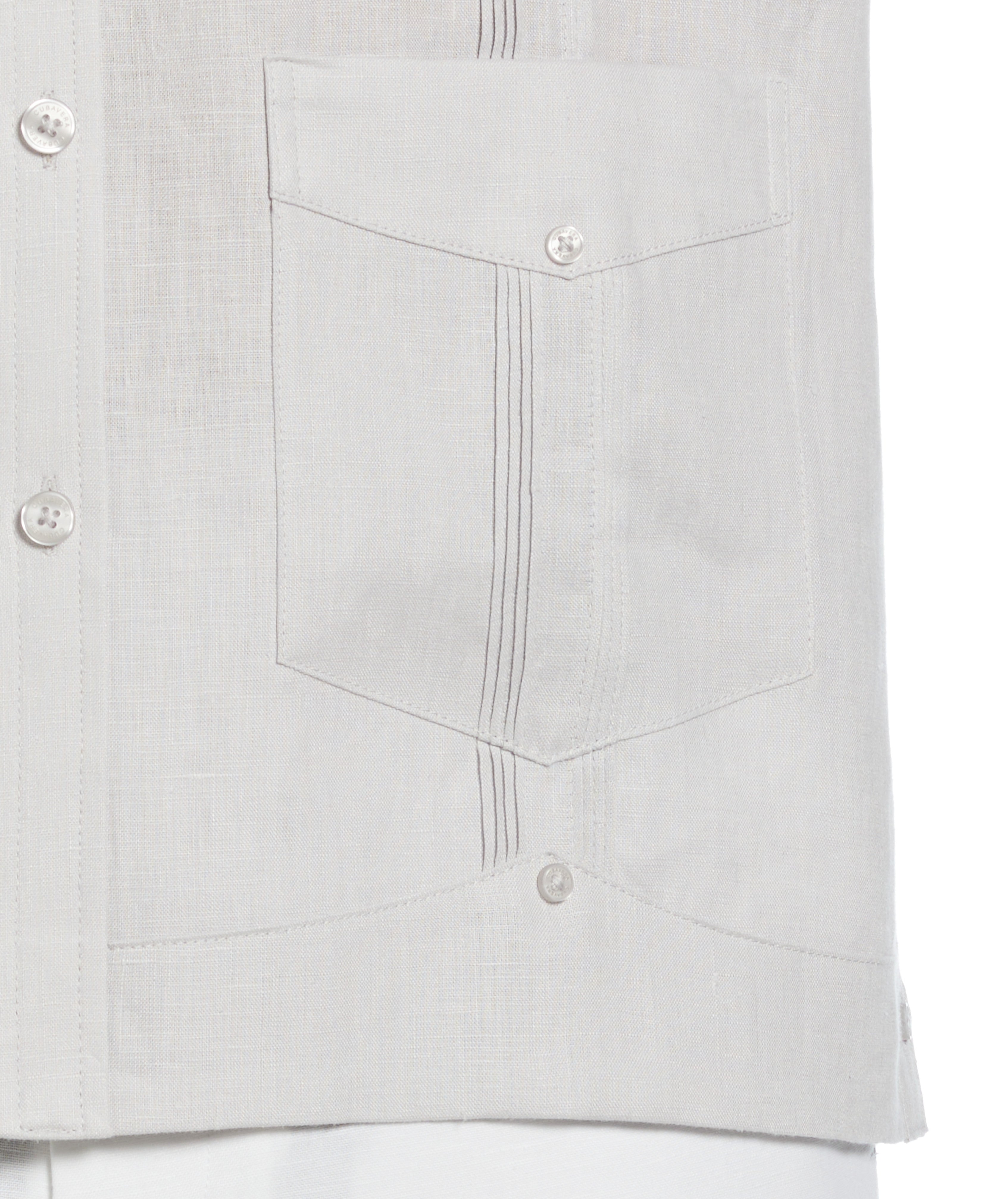 100% Linen Classic Guayabera Shirt - Long Sleeve