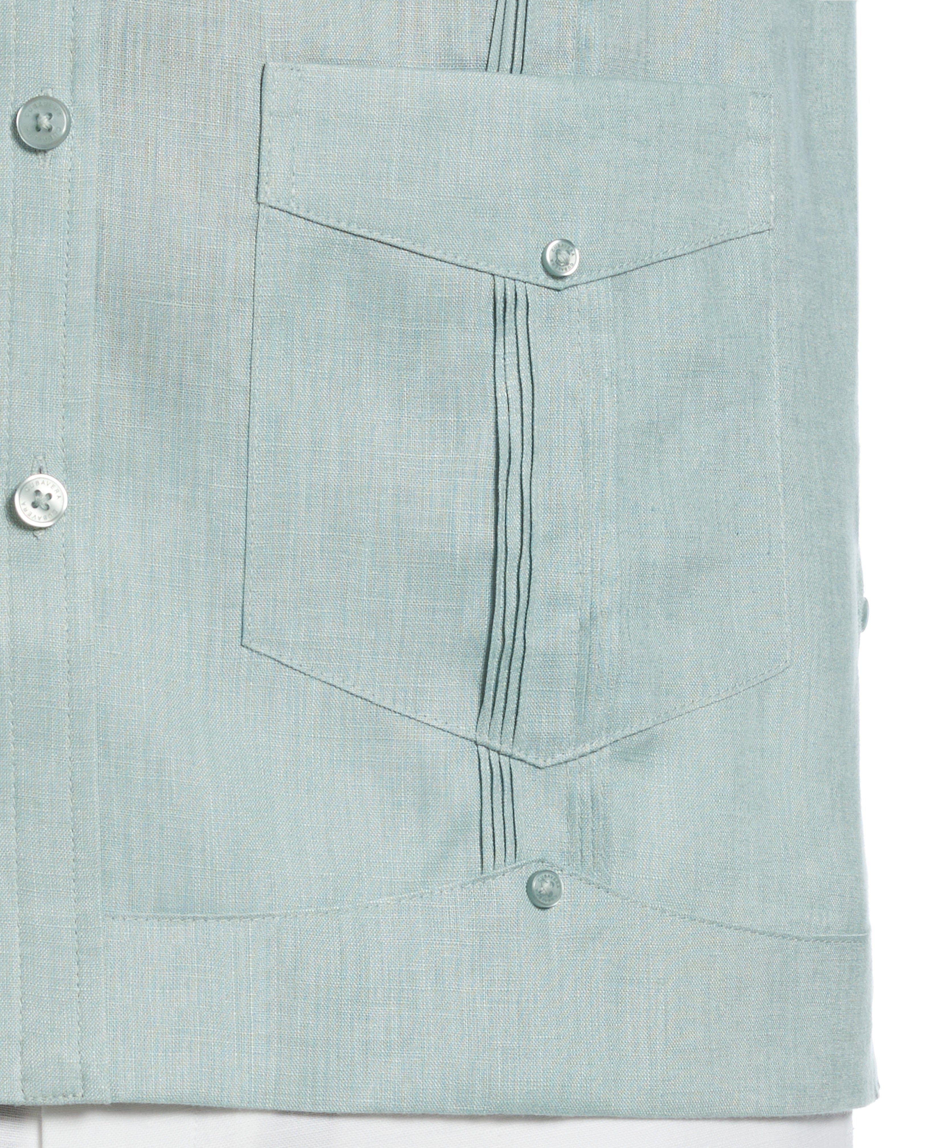 100% Linen Classic Guayabera Shirt - Long Sleeve