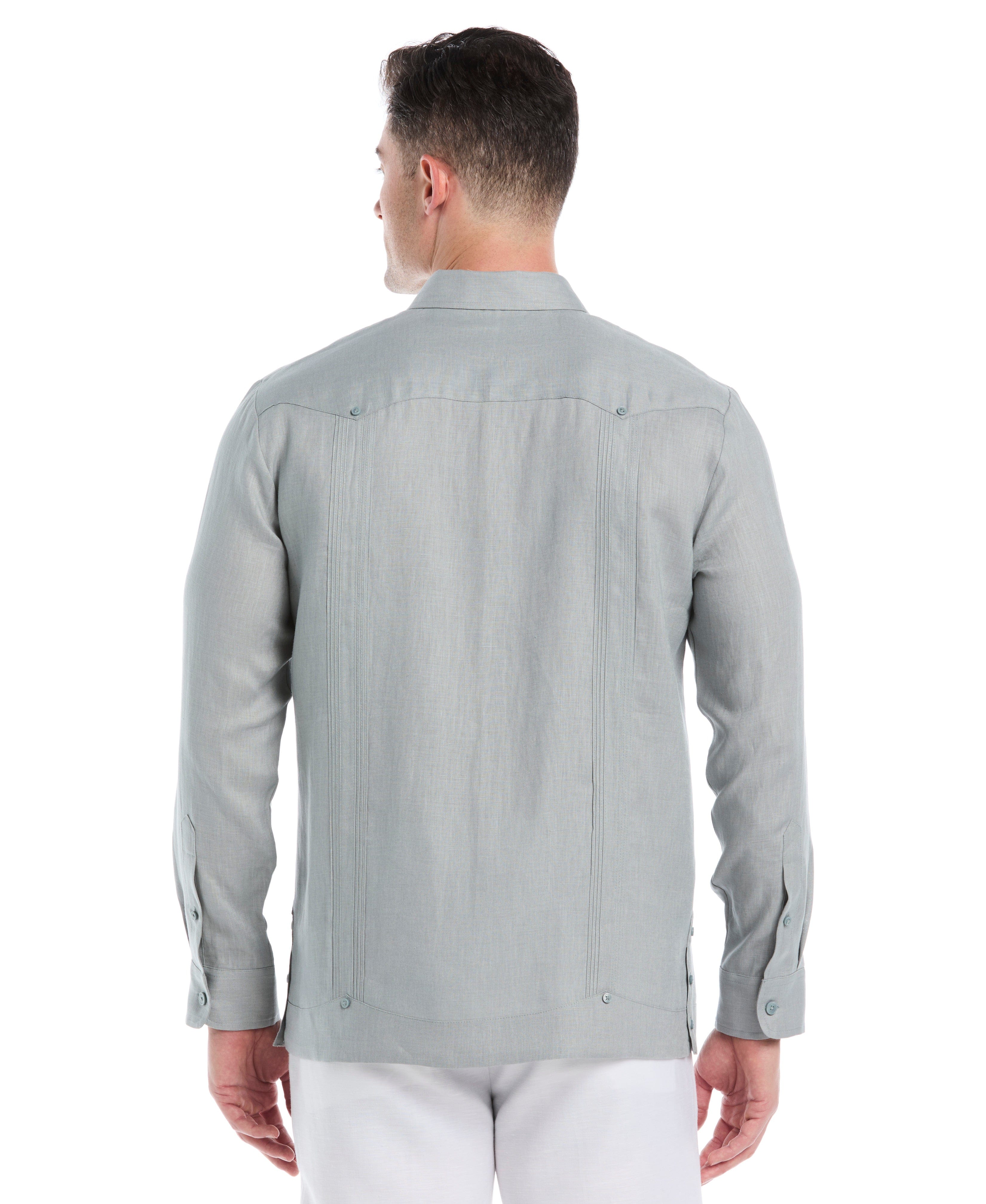100% Linen Classic Guayabera Shirt - Long Sleeve
