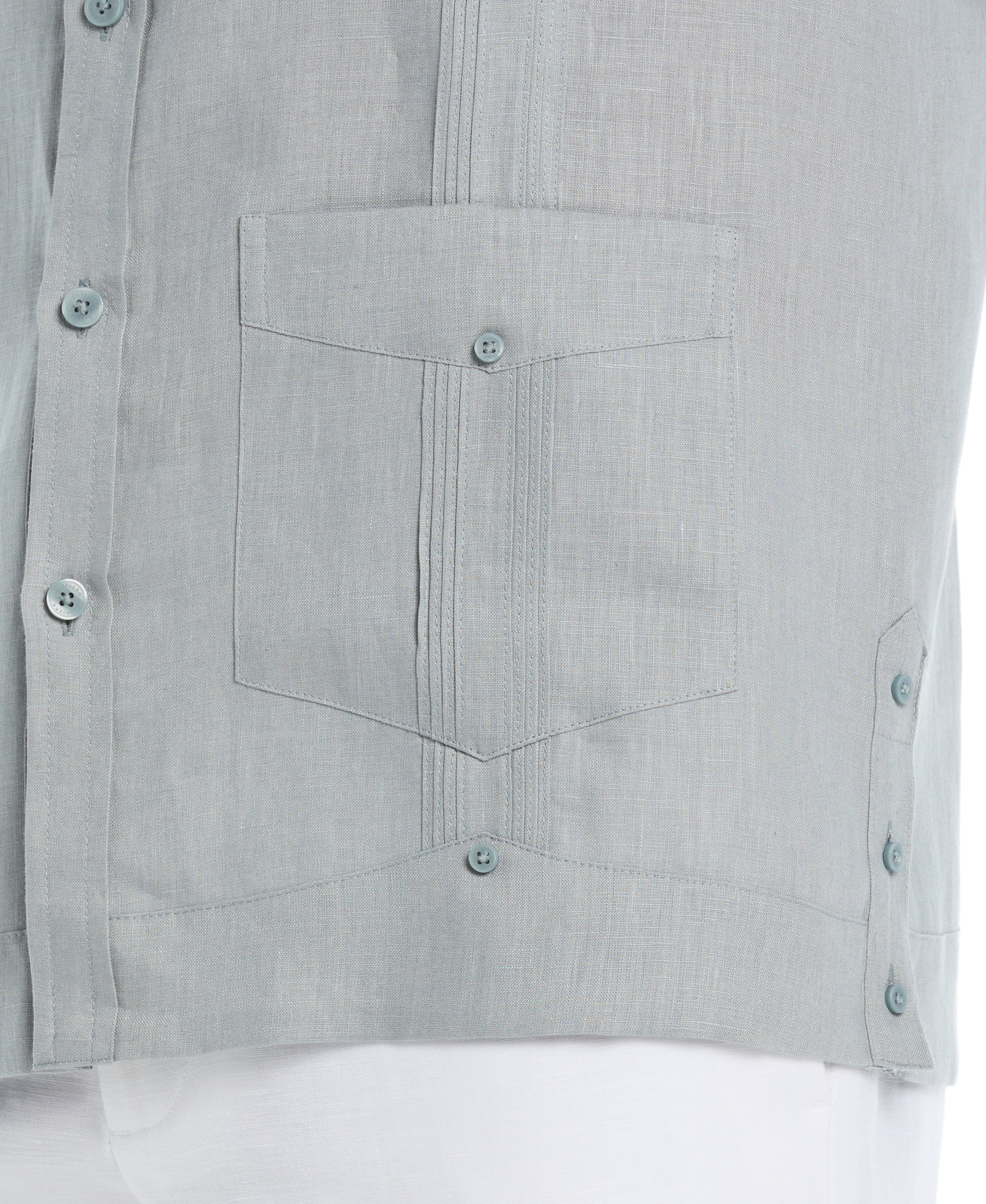 100% Linen Classic Guayabera Shirt - Long Sleeve