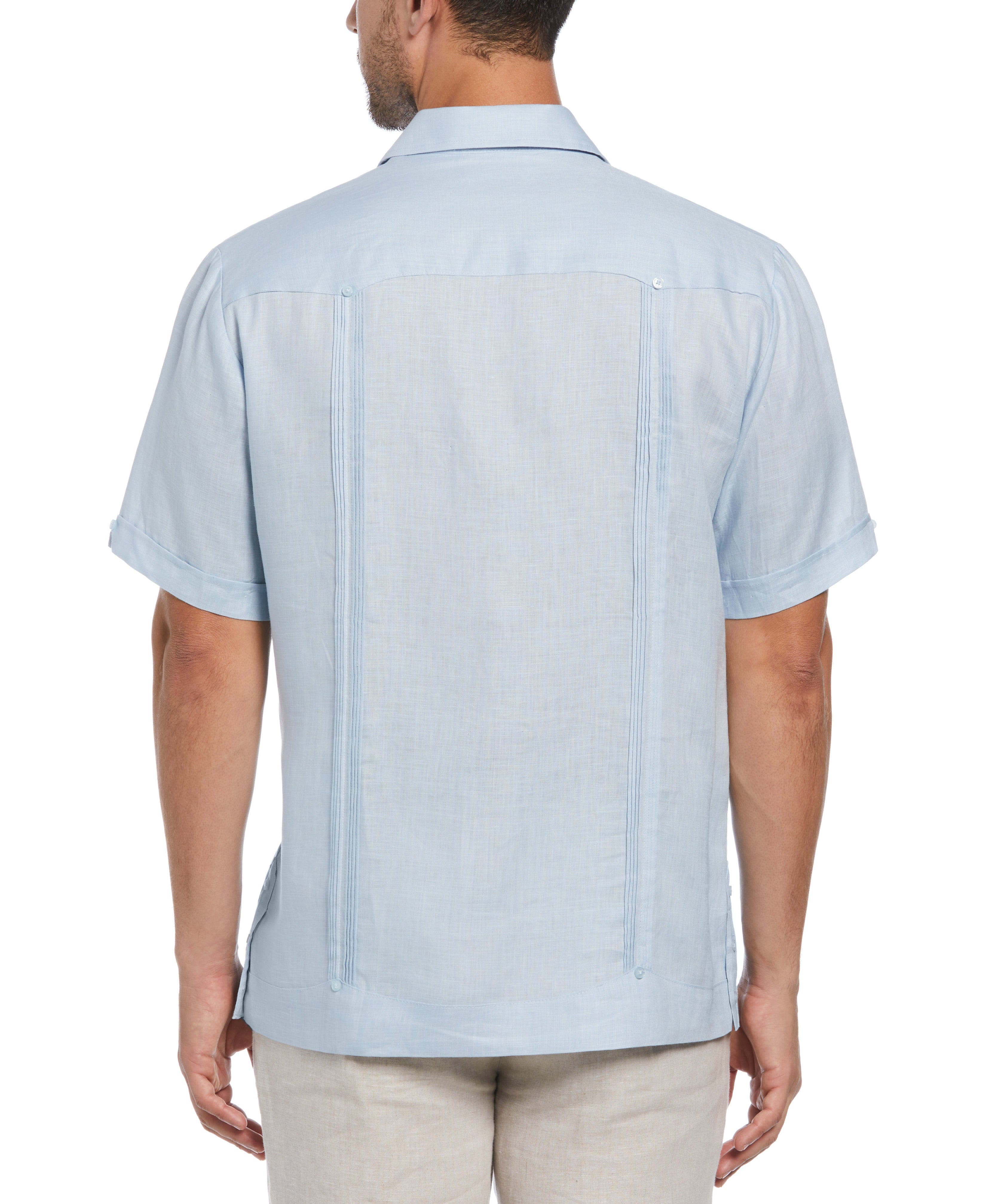 Big & Tall 100% Linen Classic Guayabera Shirt - Short Sleeve