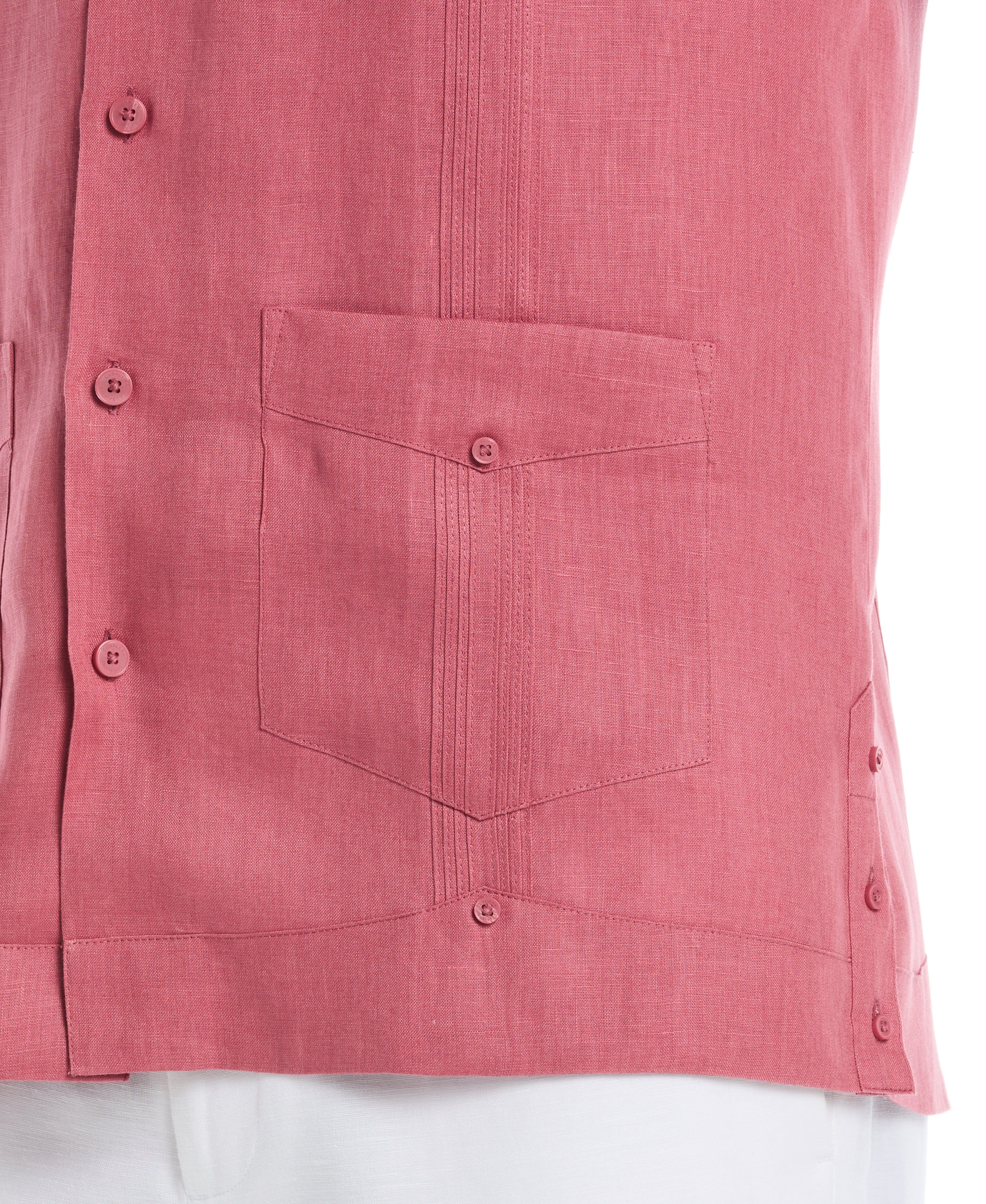 100% Linen Classic Guayabera Shirt - Short Sleeve
