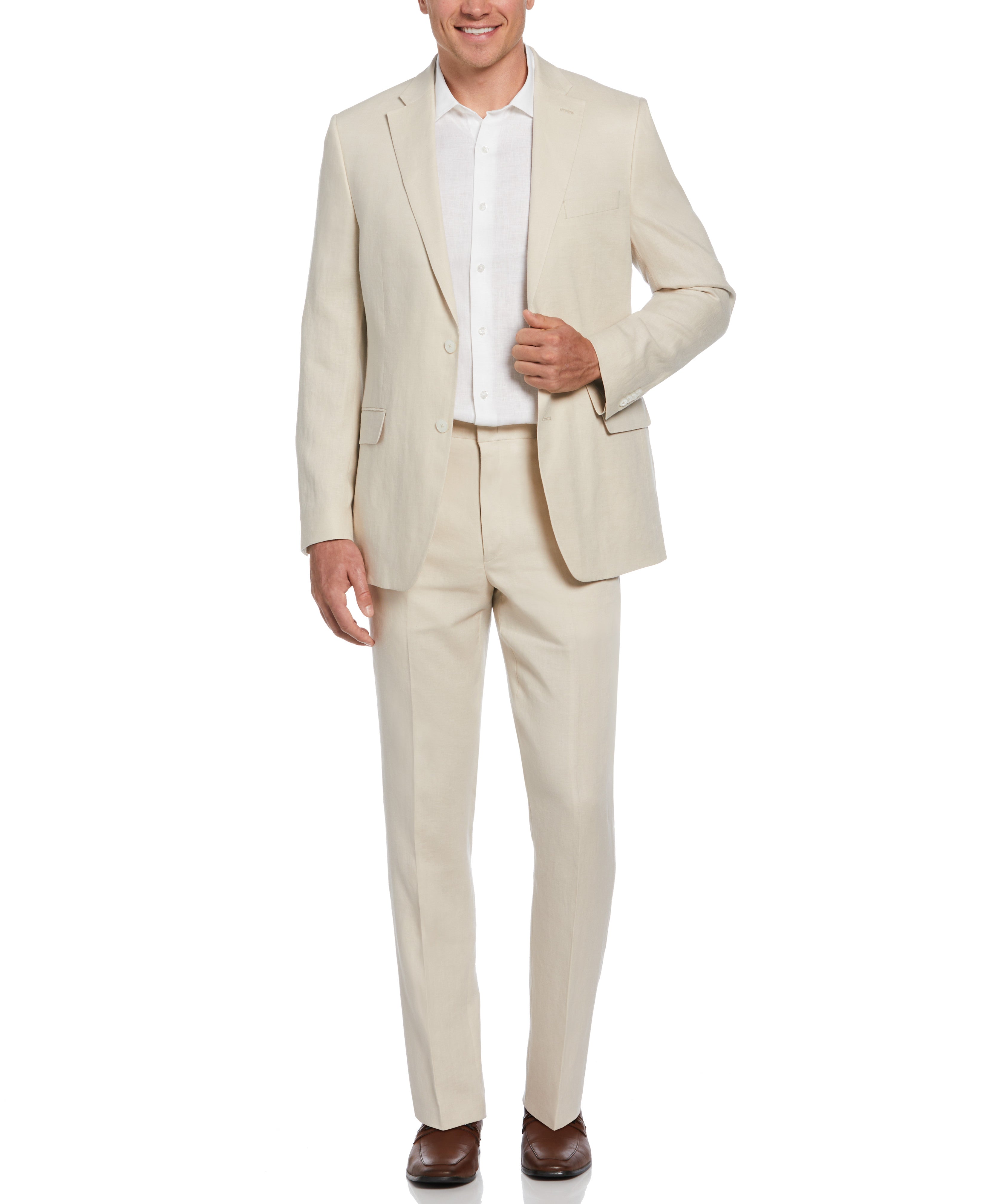 100% Linen Single-Breasted Suit Jacket