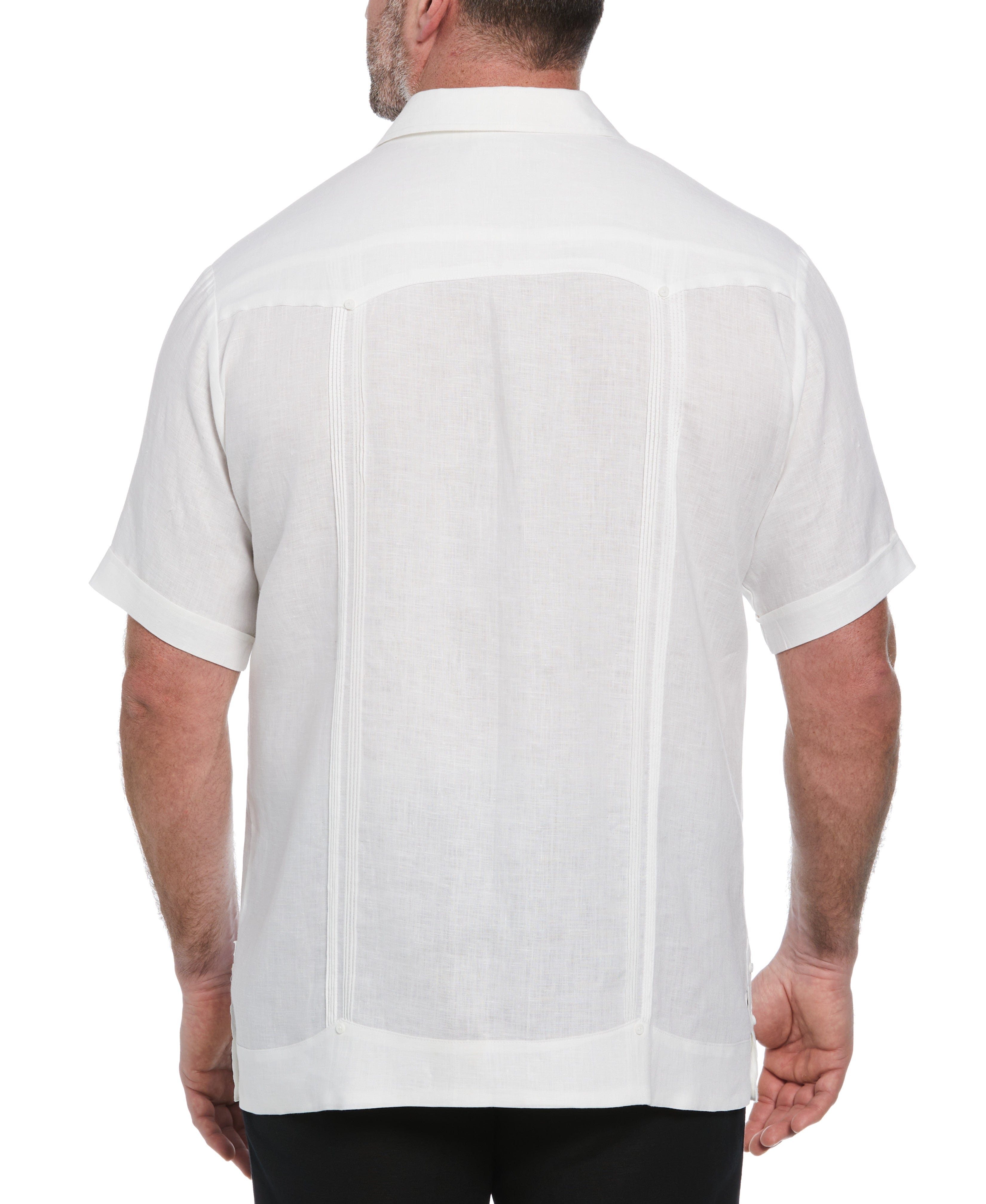 Big & Tall 100% Linen Classic Guayabera Shirt - Short Sleeve