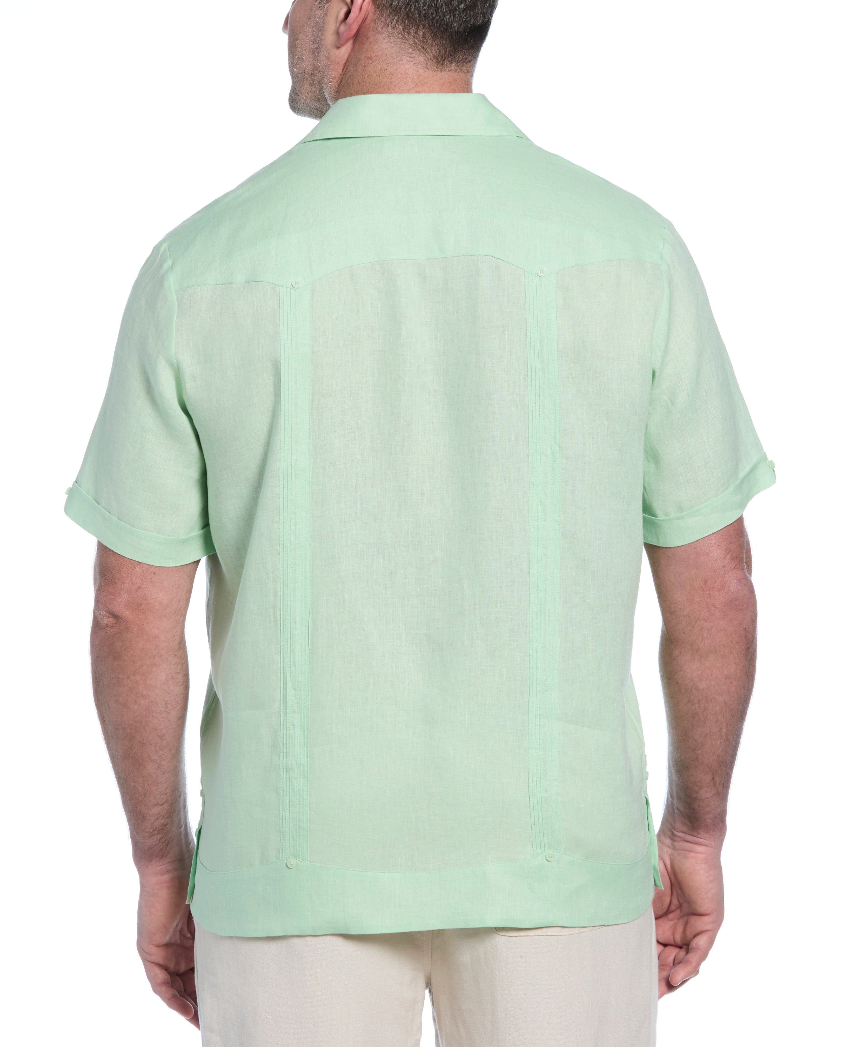 Big & Tall 100% Linen Classic Guayabera Shirt - Short Sleeve