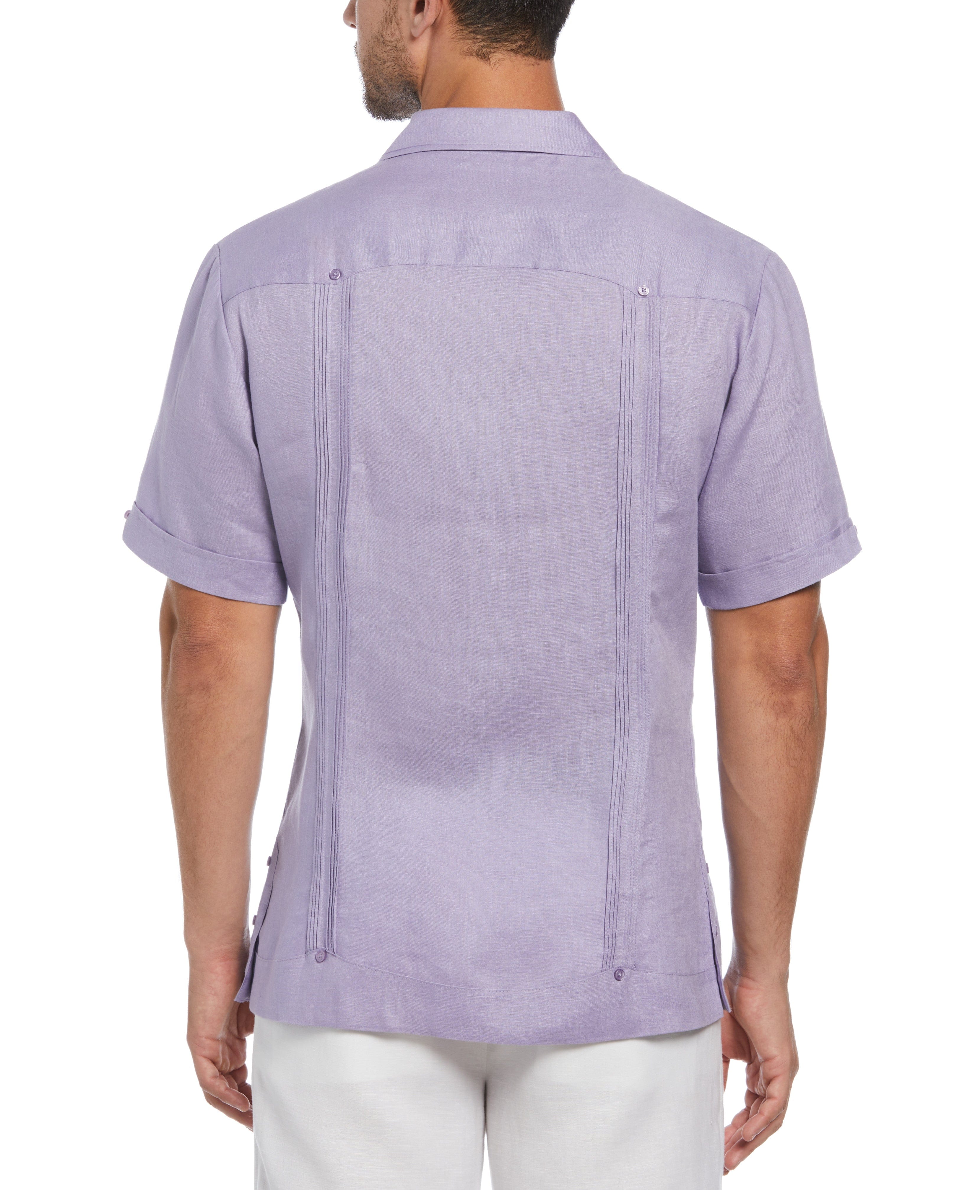 Big & Tall 100% Linen Classic Guayabera Shirt - Short Sleeve