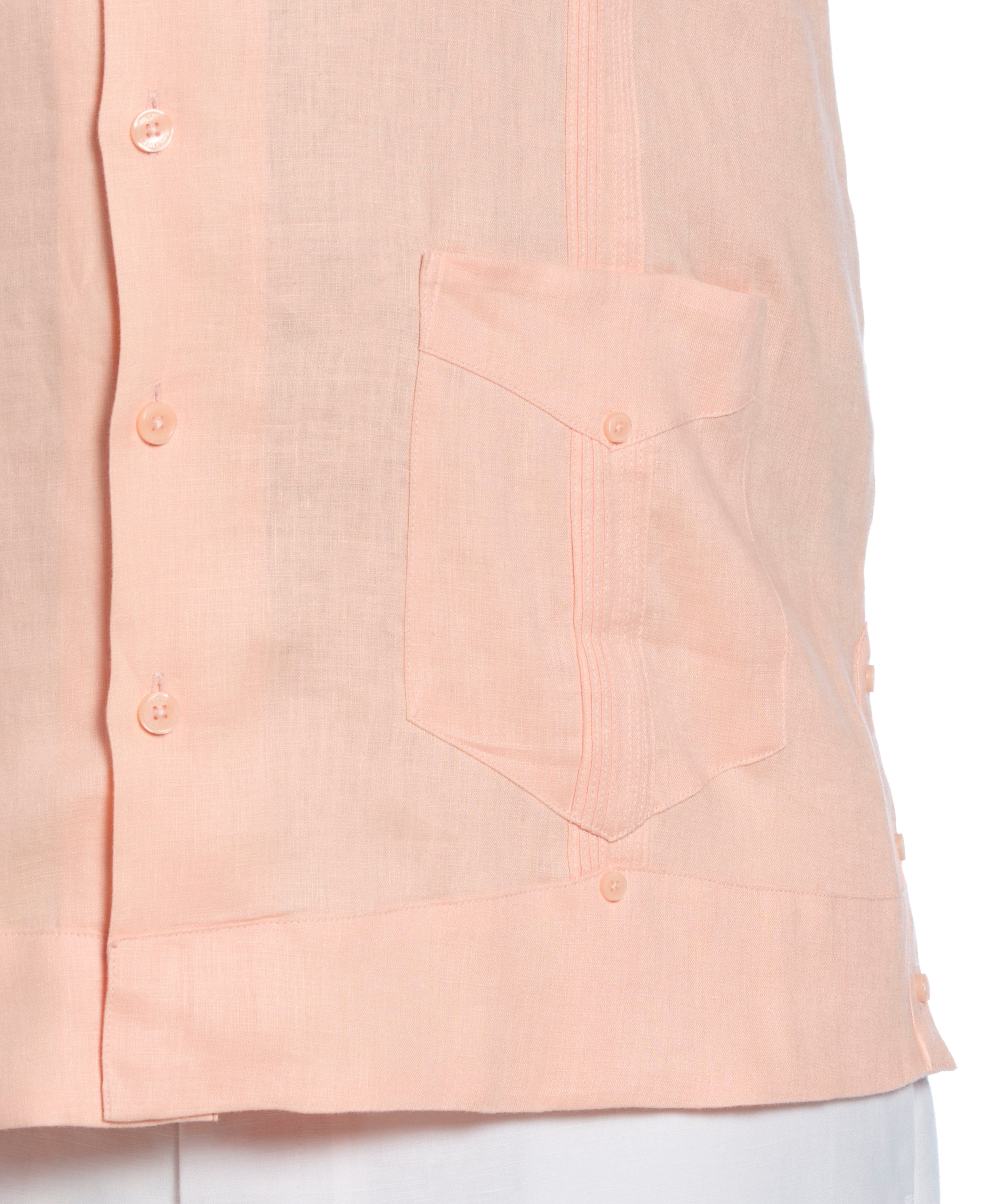 Big & Tall 100% Linen Classic Guayabera Shirt - Short Sleeve