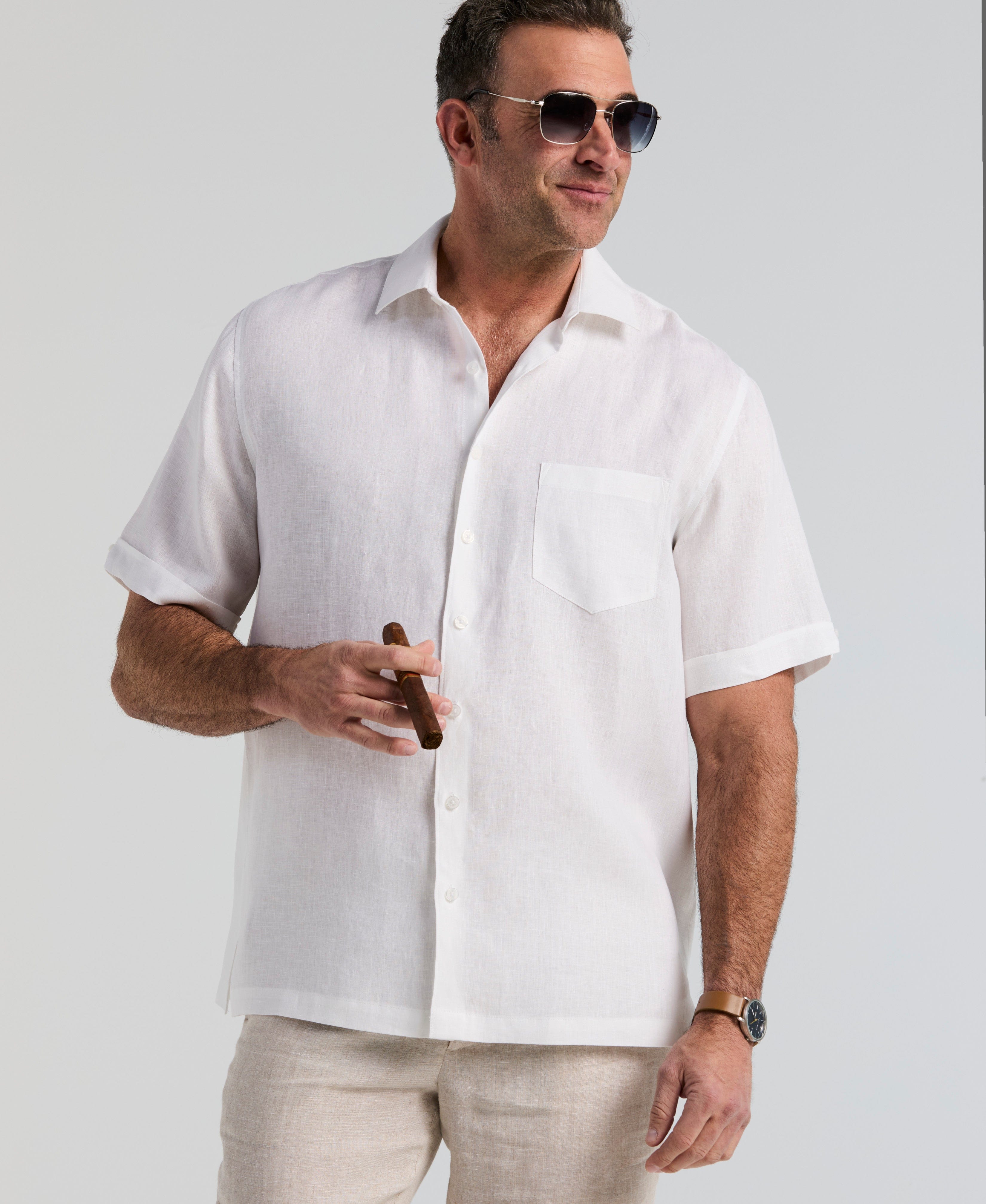 Big & Tall Classic Linen Solid Shirt