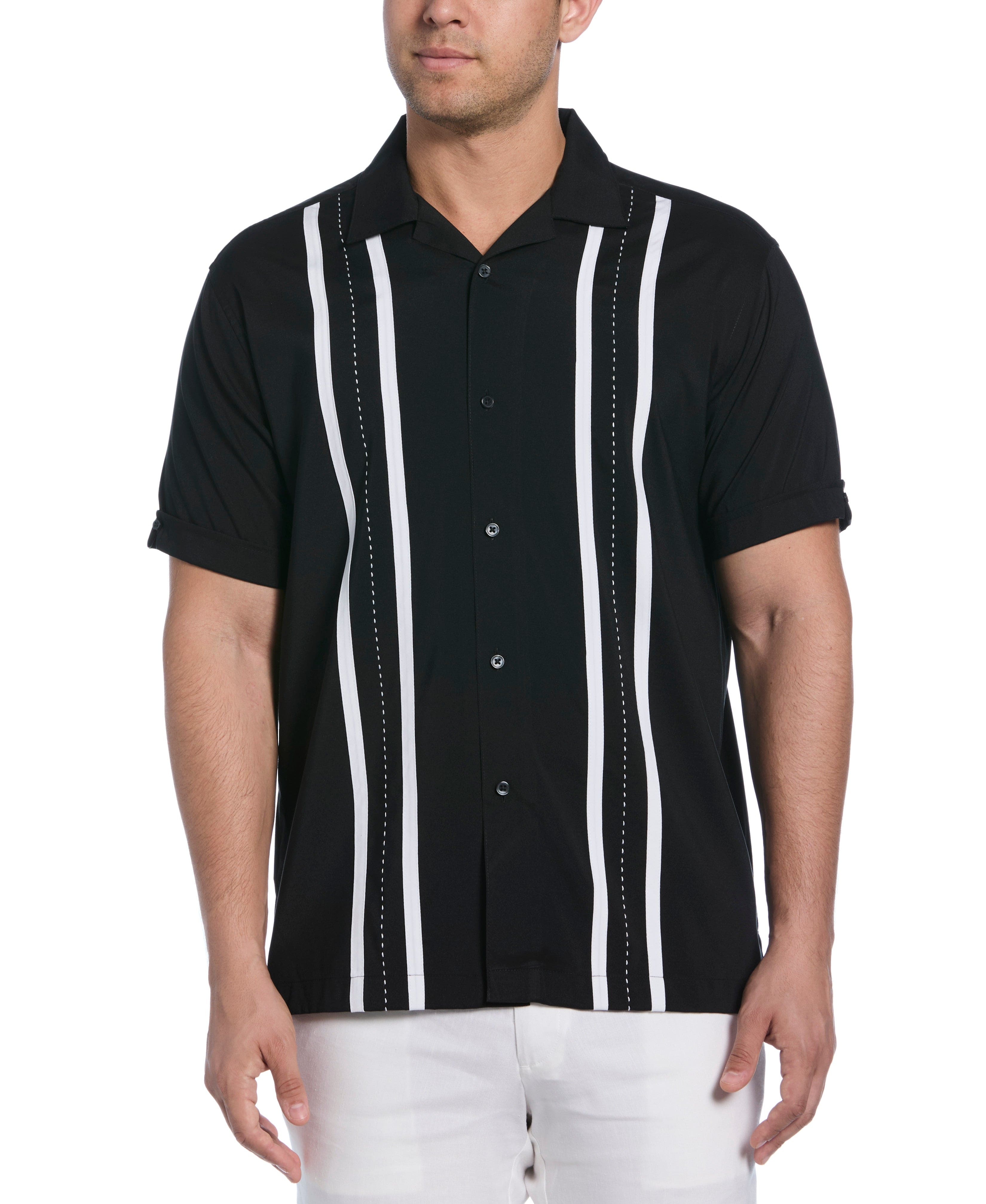Contrast Panel Camp Collar Shirt