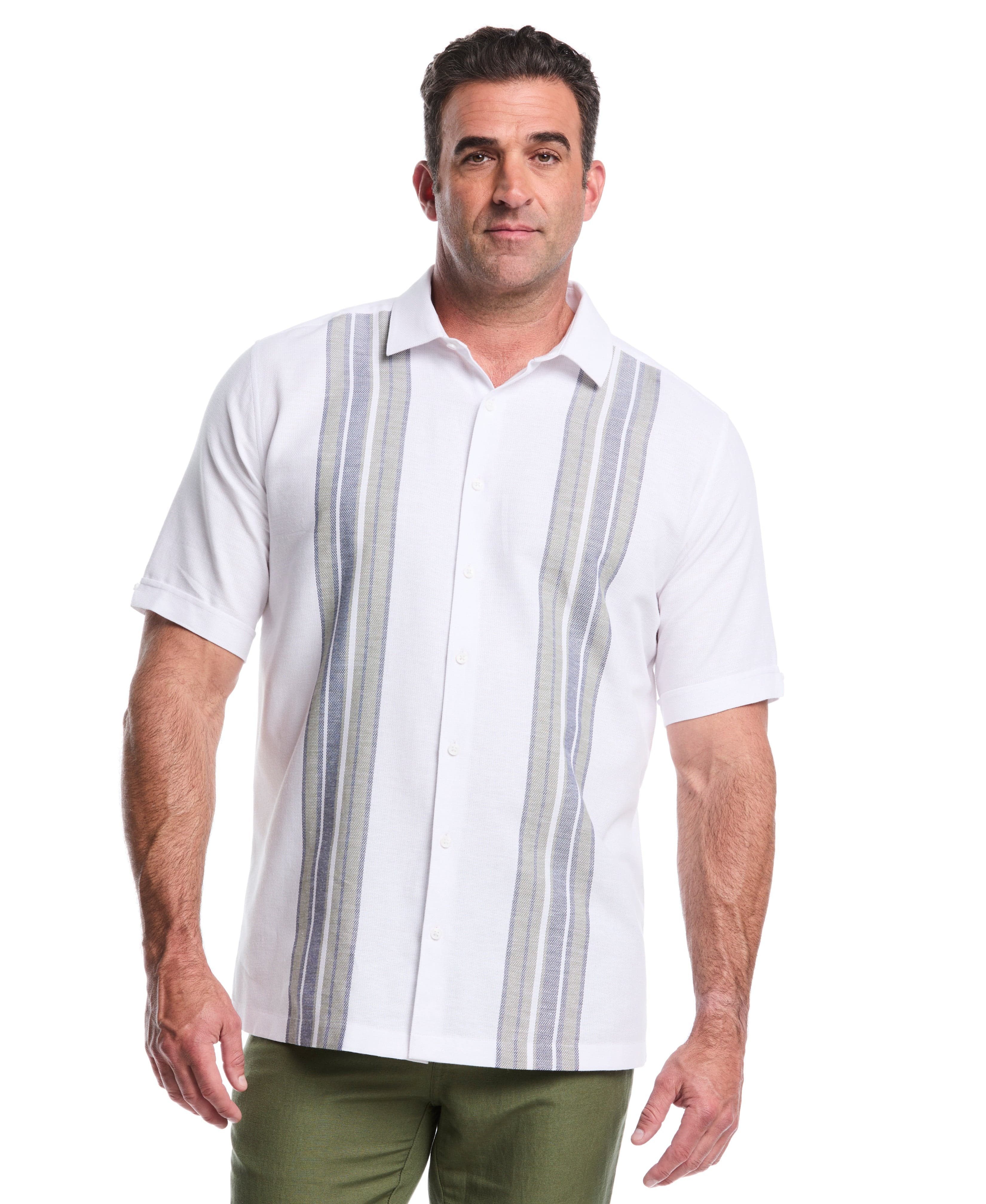 Big & Tall Cotton-Linen Blend Panel Shirt