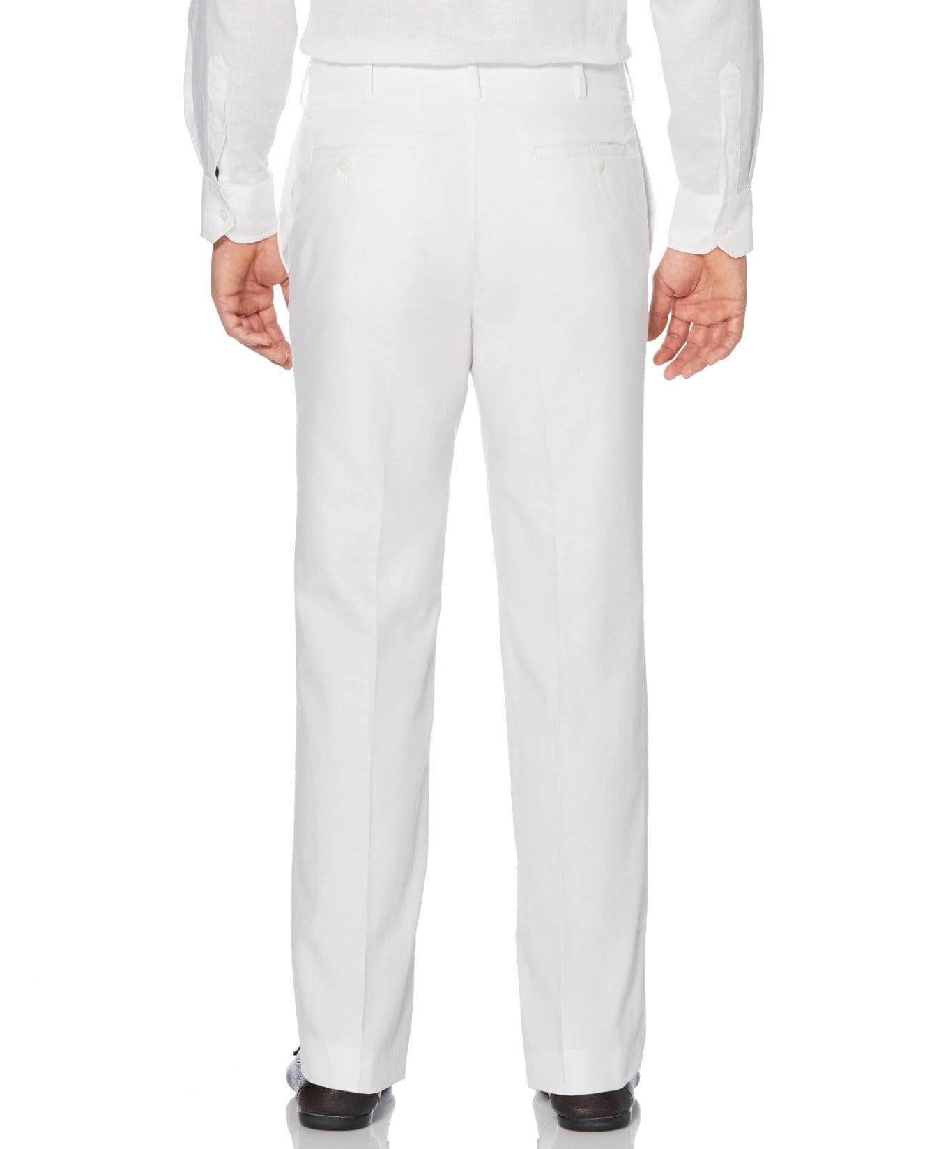 Big & Tall Cotton-Linen Flat Front Textured Pants
