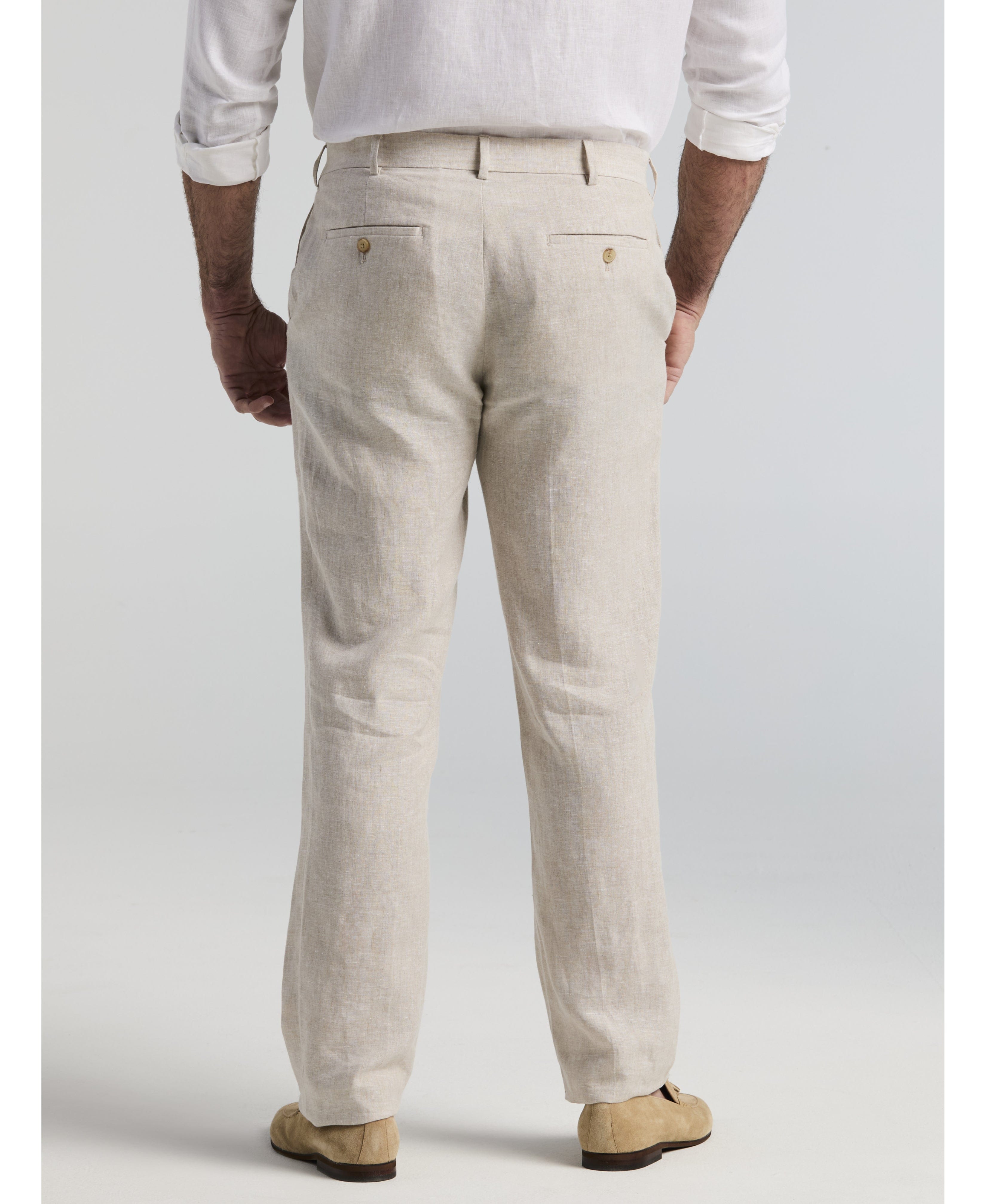 Big & Tall Delave Linen Flat Front Pant